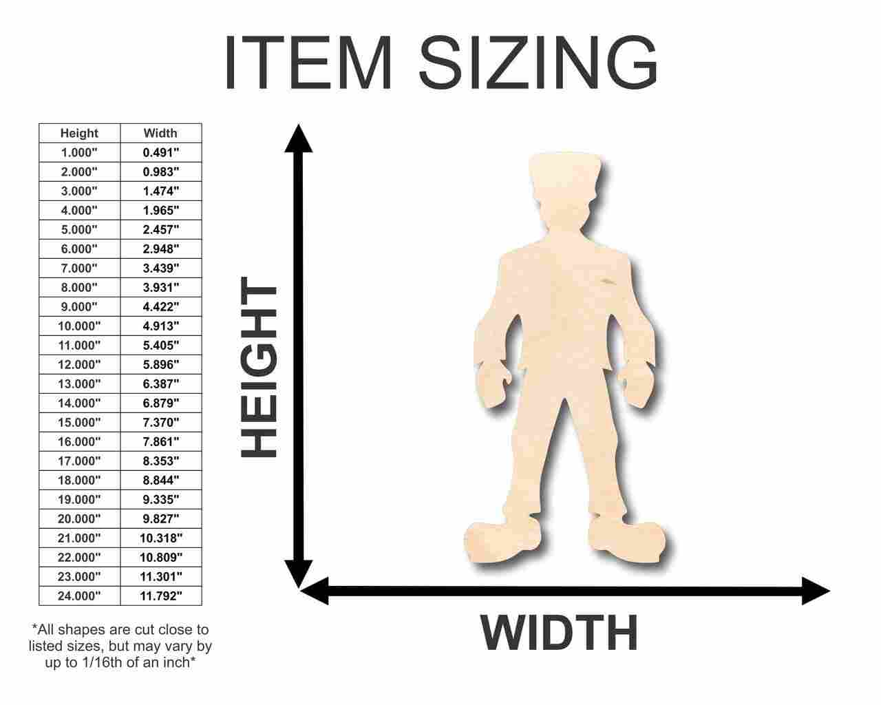 Unfinished Wood Frankenstein Monster Shape - Halloween - Craft - up to 46" DIY - Image 2