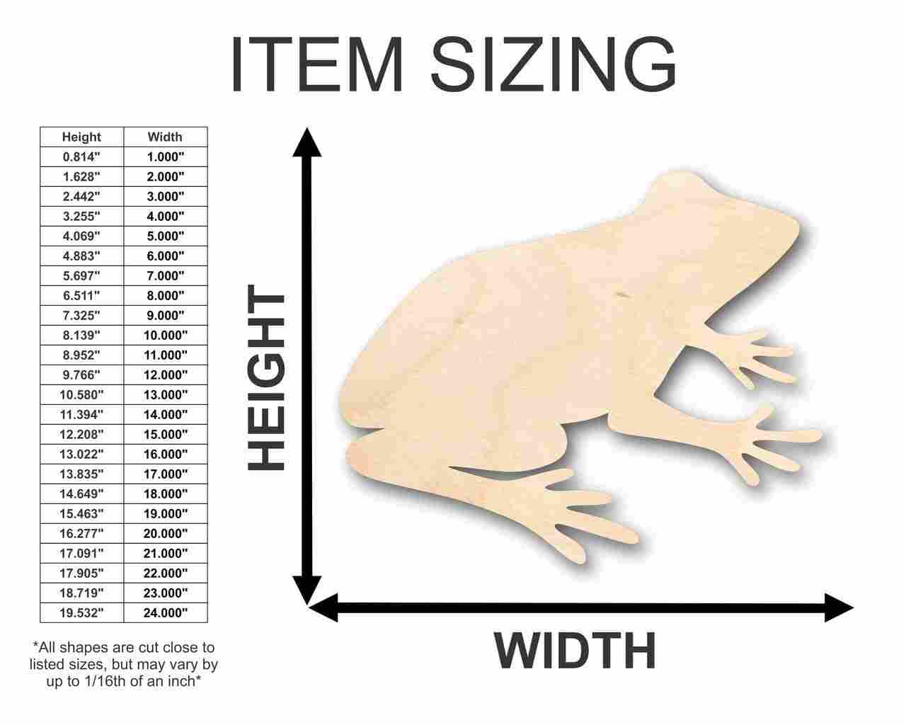Unfinished Wood Frog Shape - Animal - Craft - up to 46" DIY - Image 2