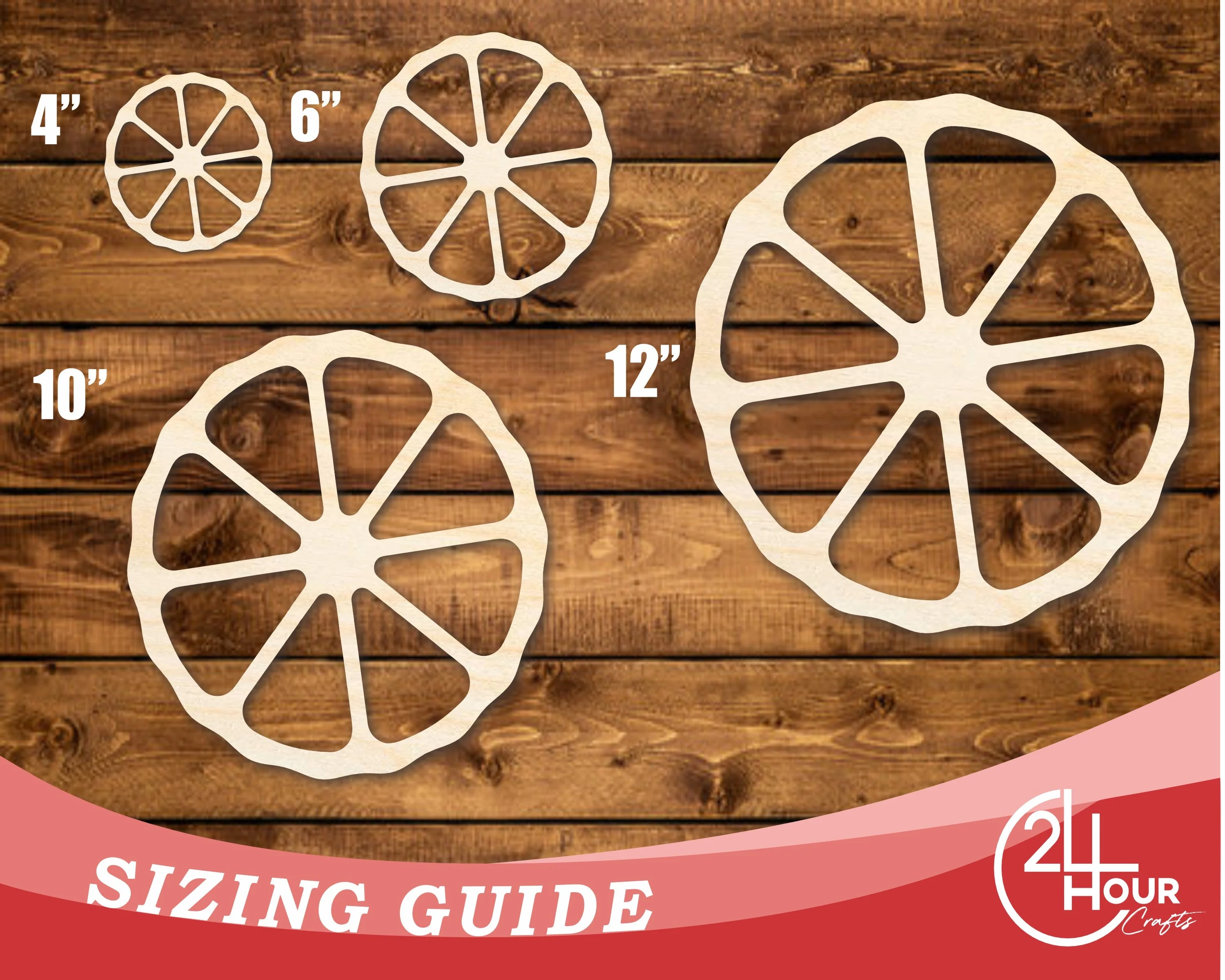 Unfinished Wood Fruit Slice Shape | DIY Craft Cutout | up to 46" DIY - Image 3