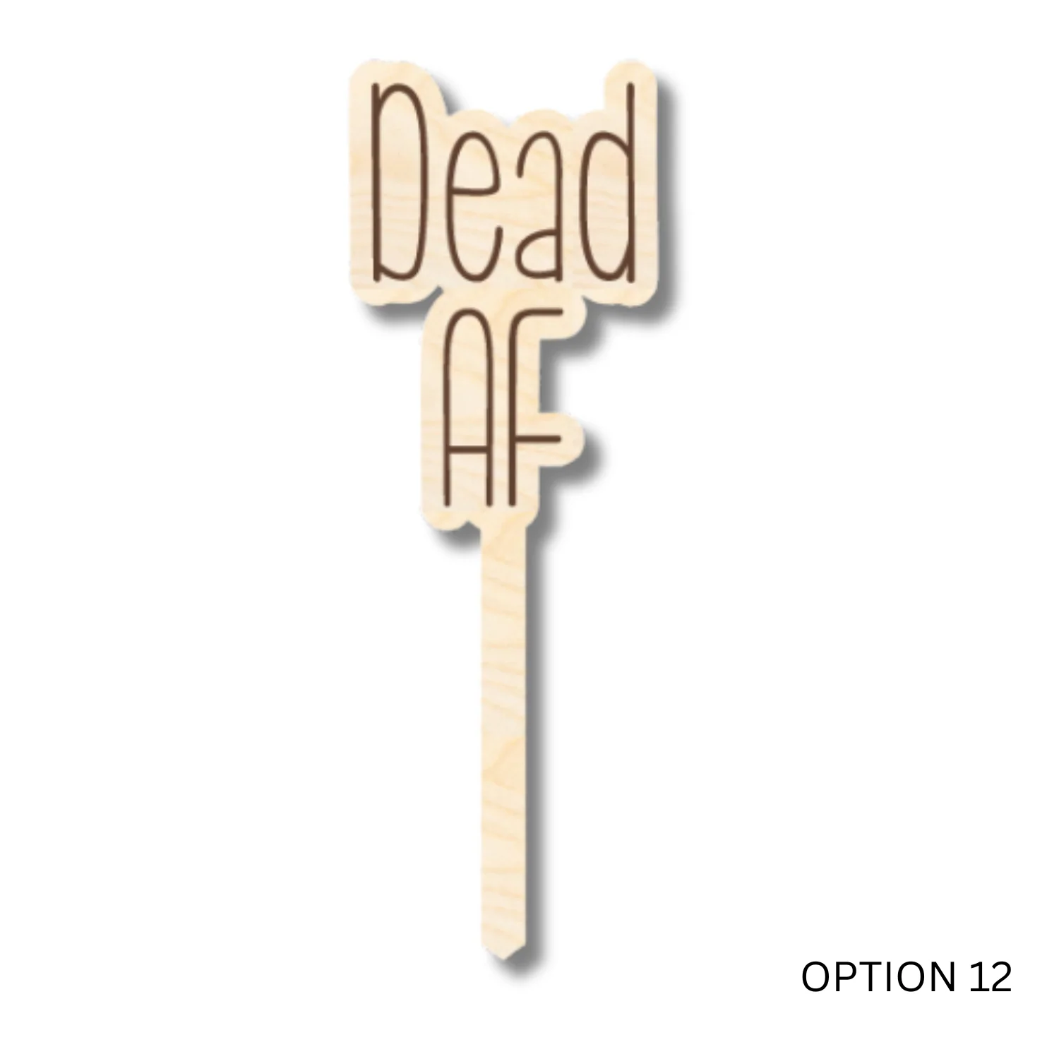 Unfinished Wood Funny Plant Stakes | 24 Options | 5" Tall | 1/8" Wood | Wood Craft Cutout - Image 13