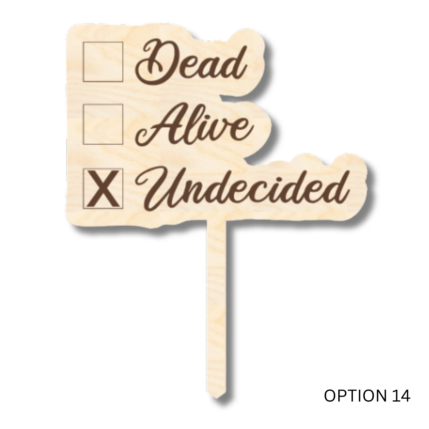 Unfinished Wood Funny Plant Stakes | 24 Options | 5" Tall | 1/8" Wood | Wood Craft Cutout - Image 14