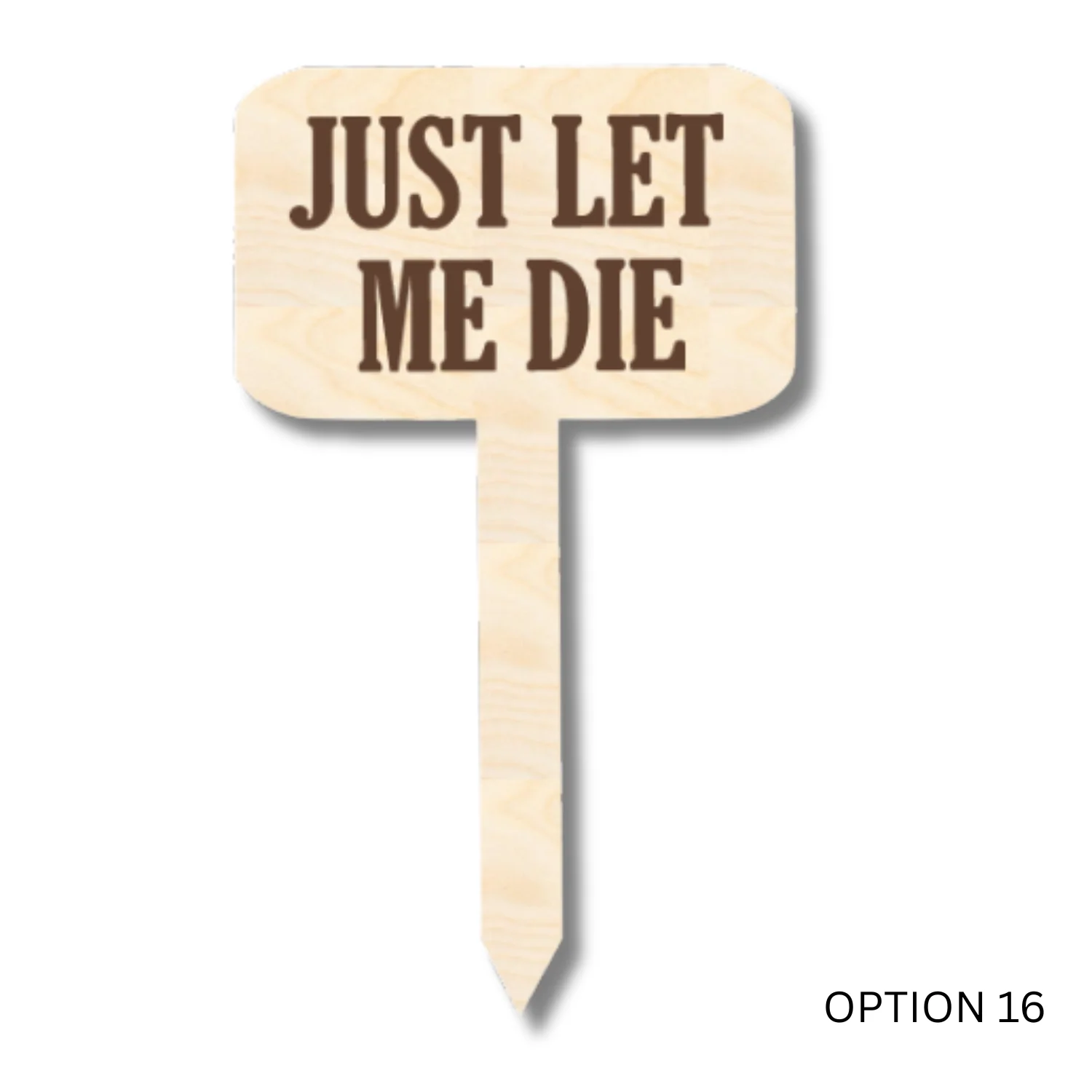Unfinished Wood Funny Plant Stakes | 24 Options | 5" Tall | 1/8" Wood | Wood Craft Cutout - Image 16