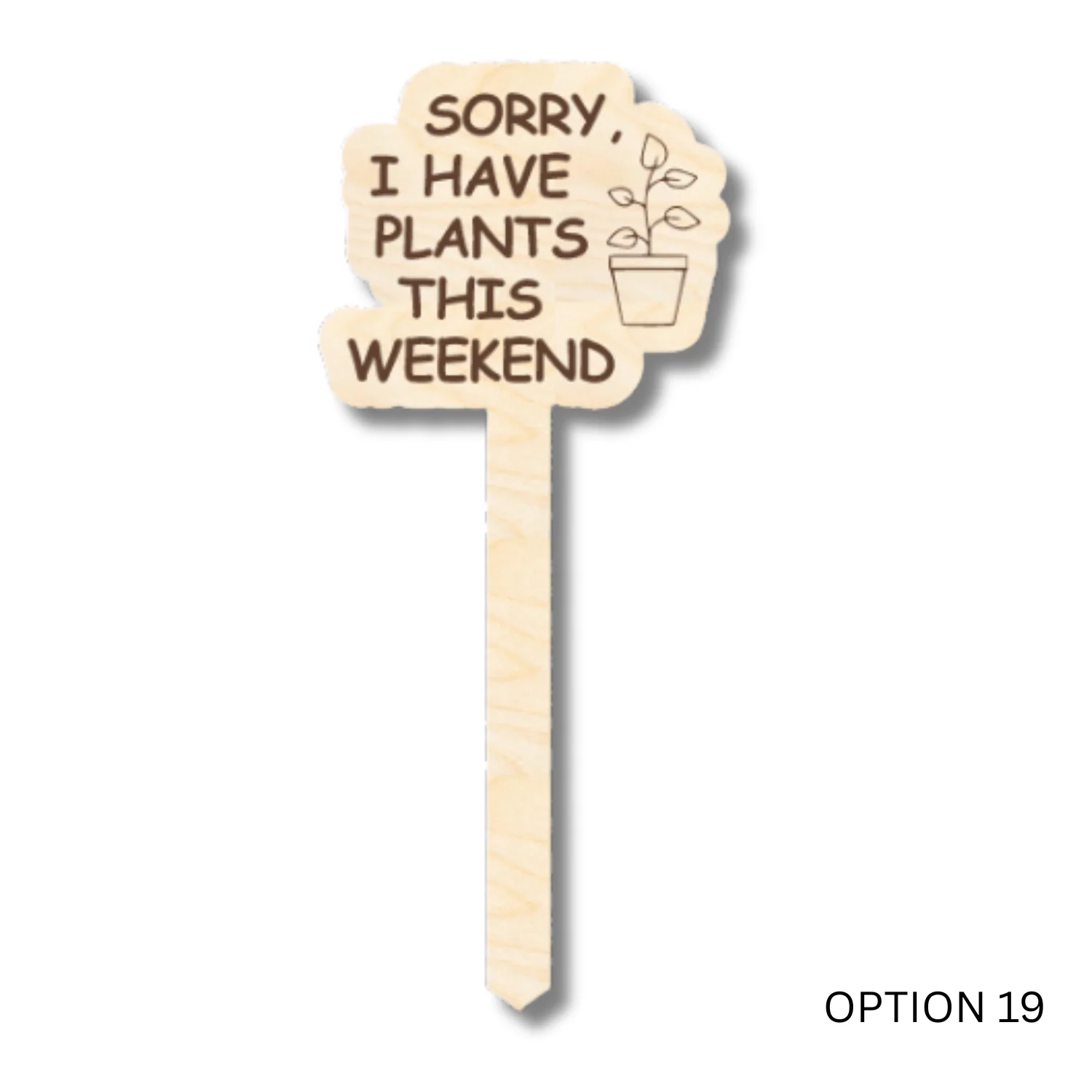 Unfinished Wood Funny Plant Stakes | 24 Options | 5" Tall | 1/8" Wood | Wood Craft Cutout - Image 19