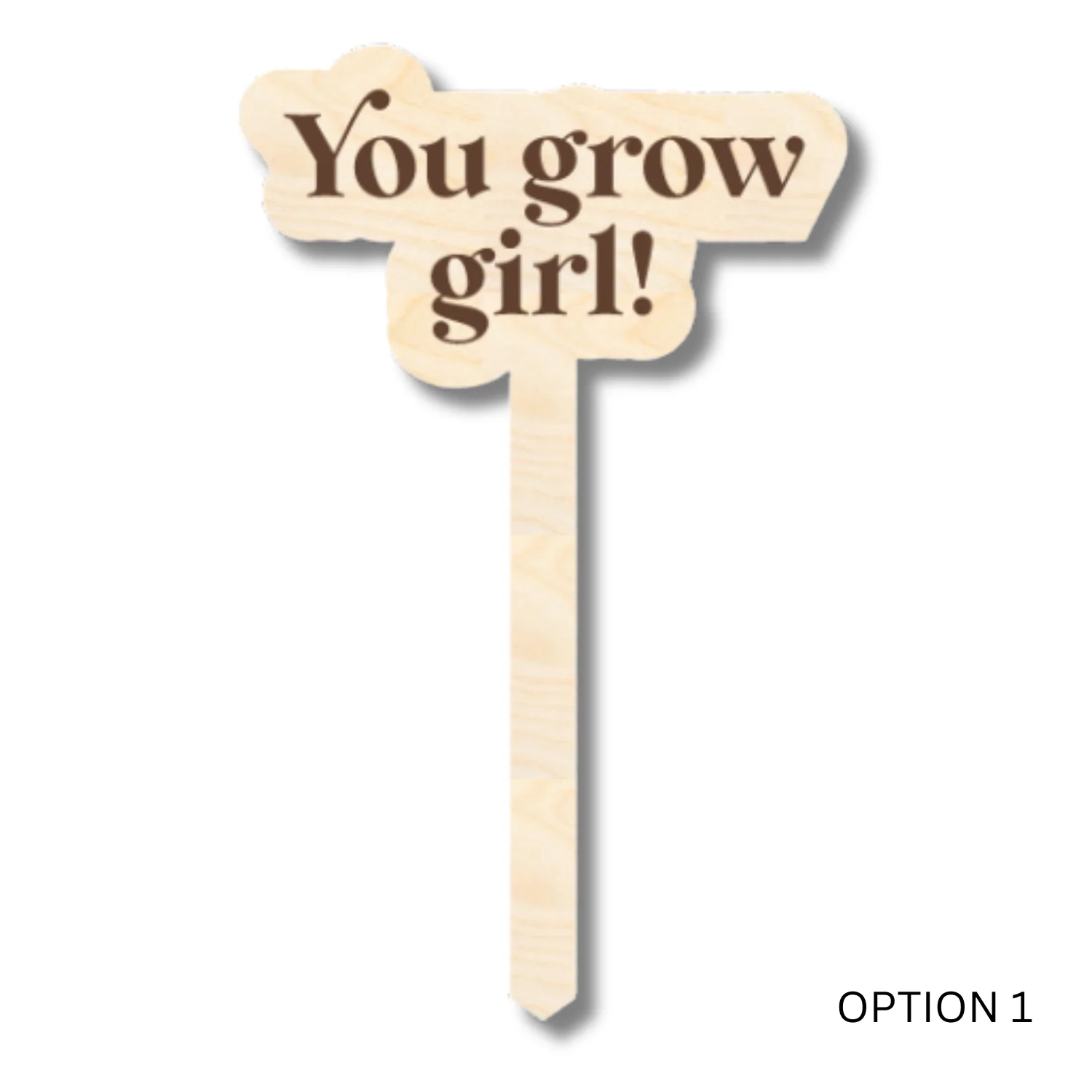 Unfinished Wood Funny Plant Stakes | 24 Options | 5" Tall | 1/8" Wood | Wood Craft Cutout - Image 2