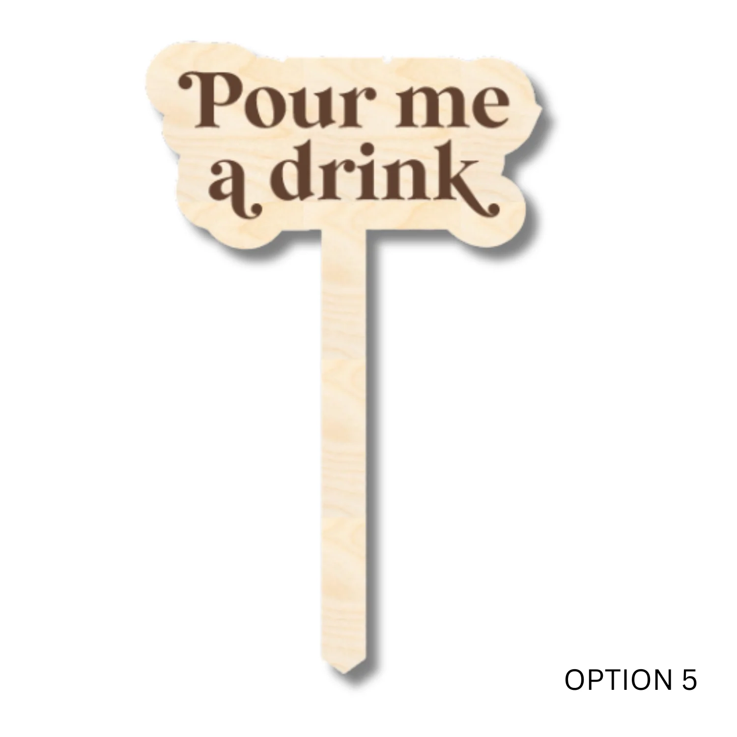Unfinished Wood Funny Plant Stakes | 24 Options | 5" Tall | 1/8" Wood | Wood Craft Cutout - Image 6