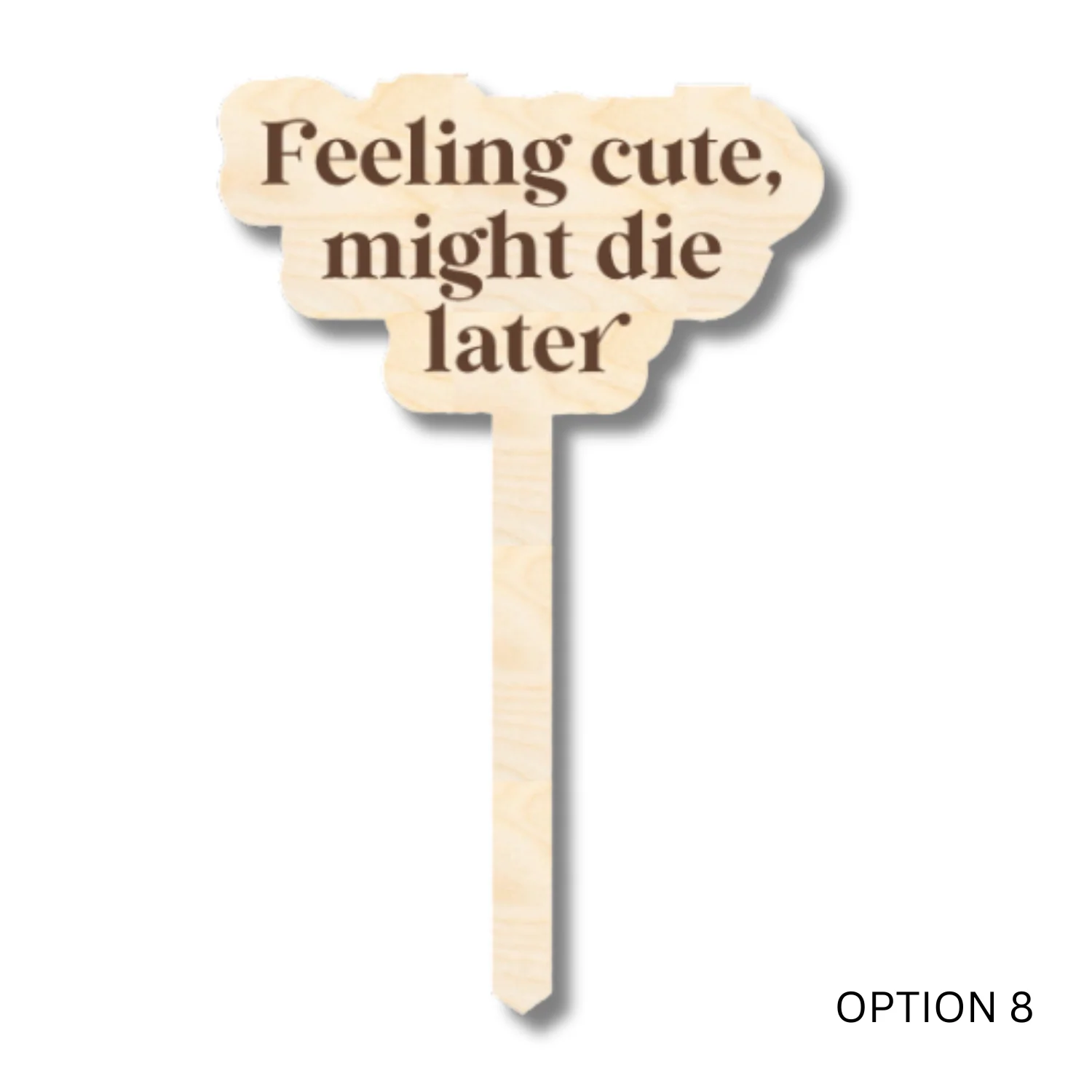 Unfinished Wood Funny Plant Stakes | 24 Options | 5" Tall | 1/8" Wood | Wood Craft Cutout - Image 9