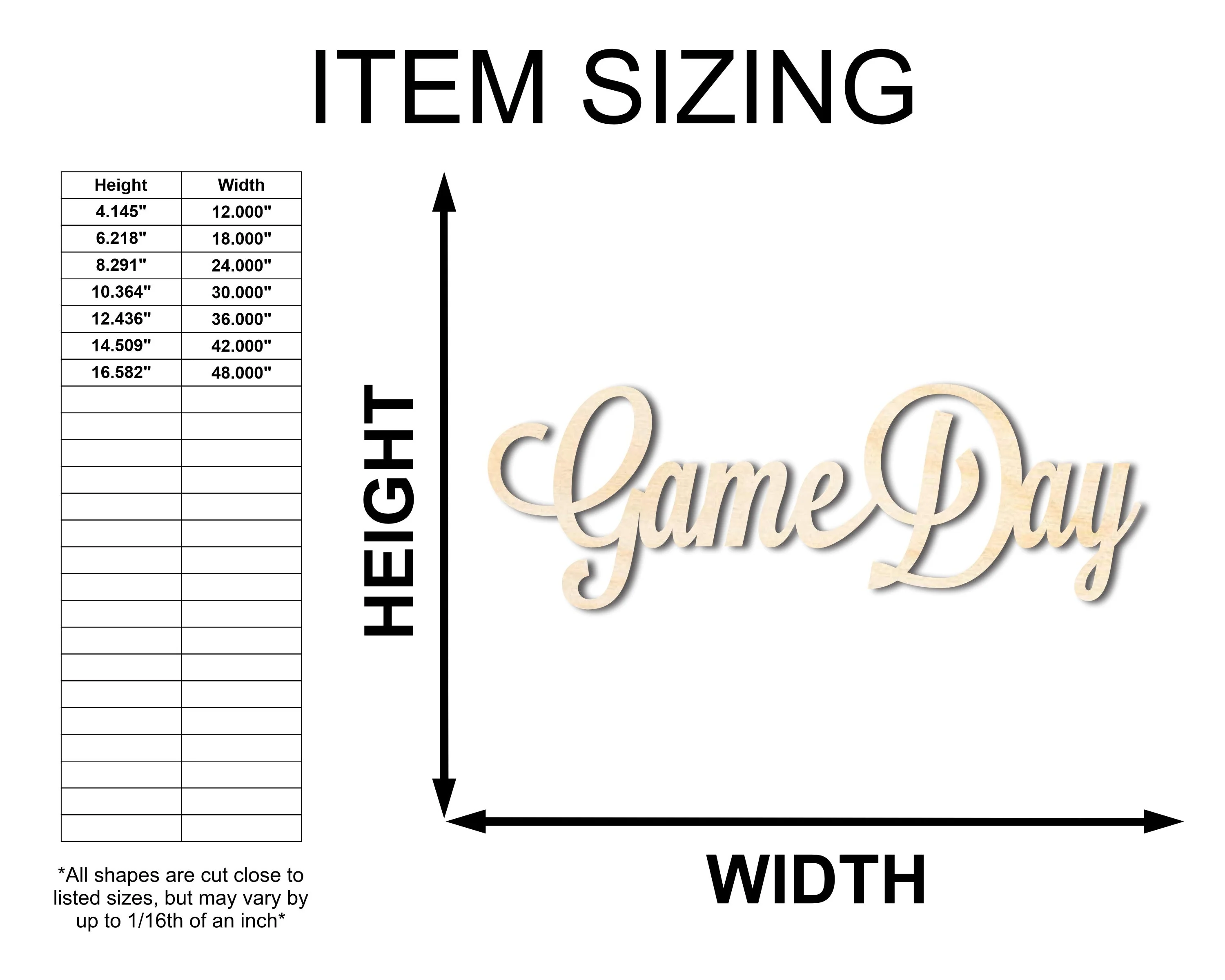 Unfinished Wood Game Day Shape - Word Craft - up to 46" - Image 2