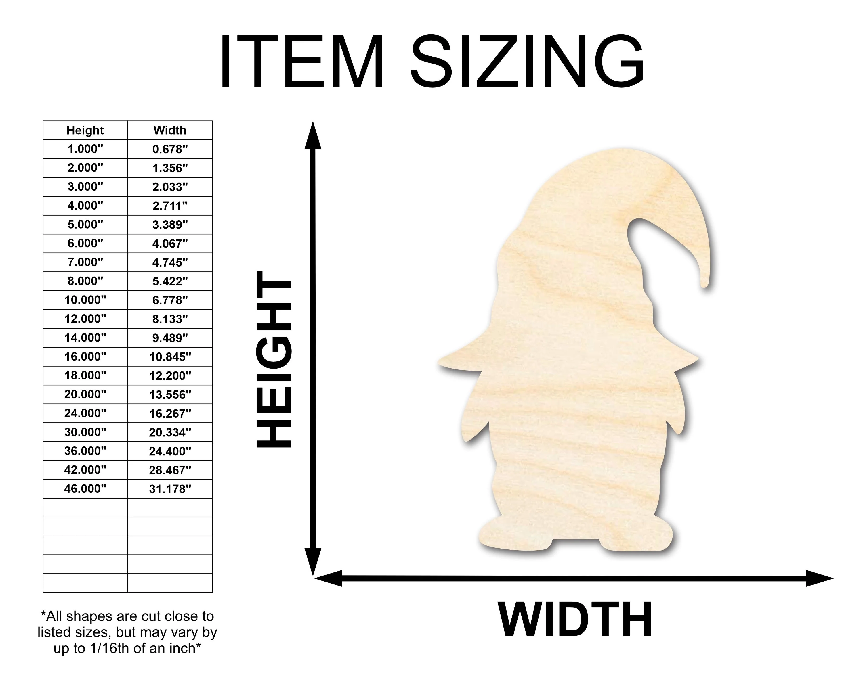 Unfinished Wood Garden Gnome Silhouette - Craft - up to 46" DIY - Image 2