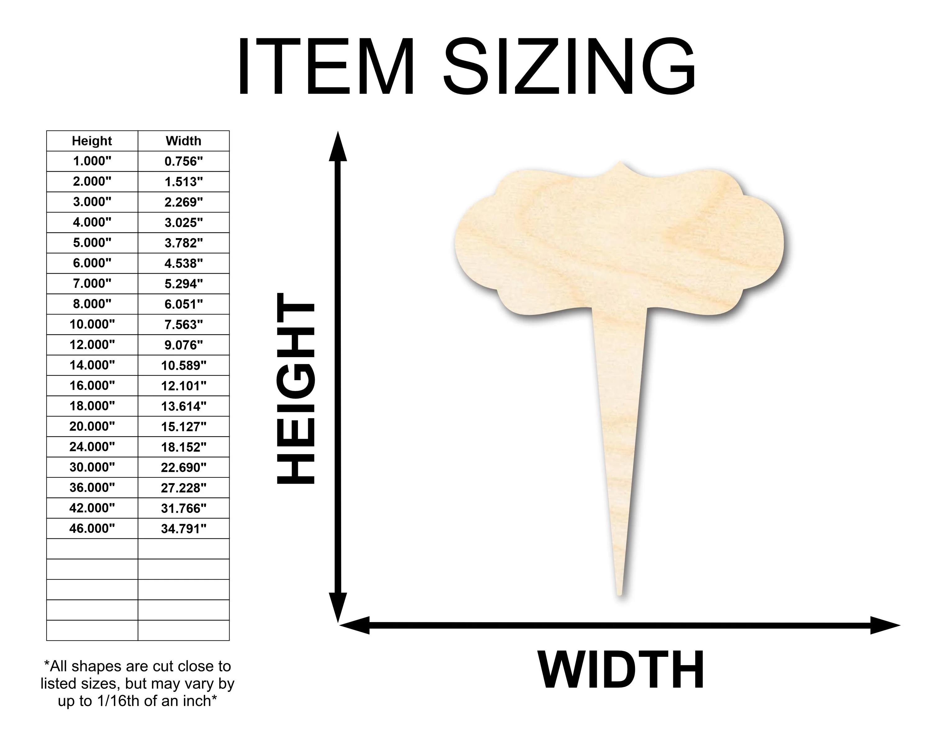 Unfinished Wood Garden Marker Stake | Craft Cutout | up to 12" DIY - Image 2