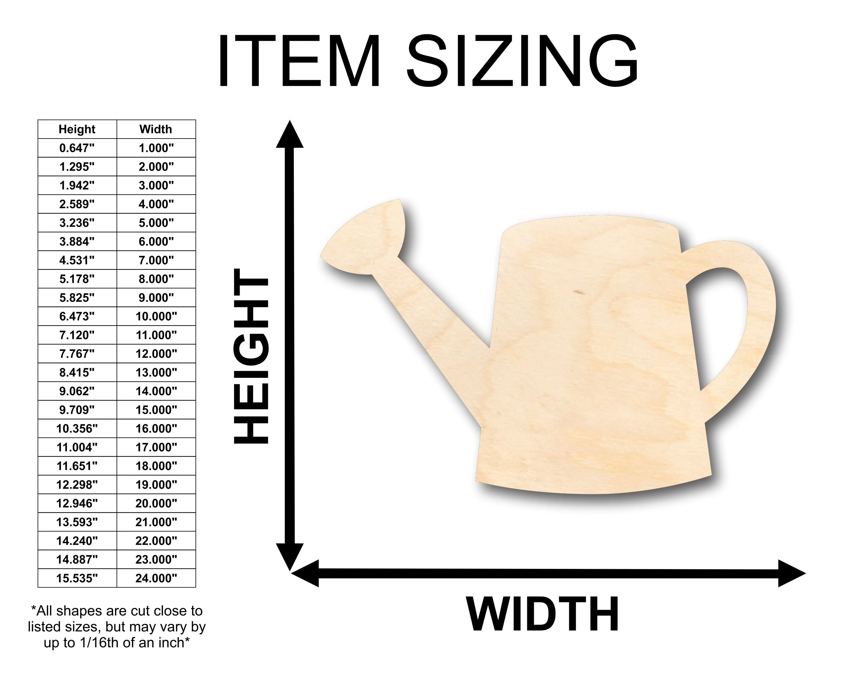 Unfinished Wood Garden Watering Can Shape - Craft - up to 46" DIY - Image 2