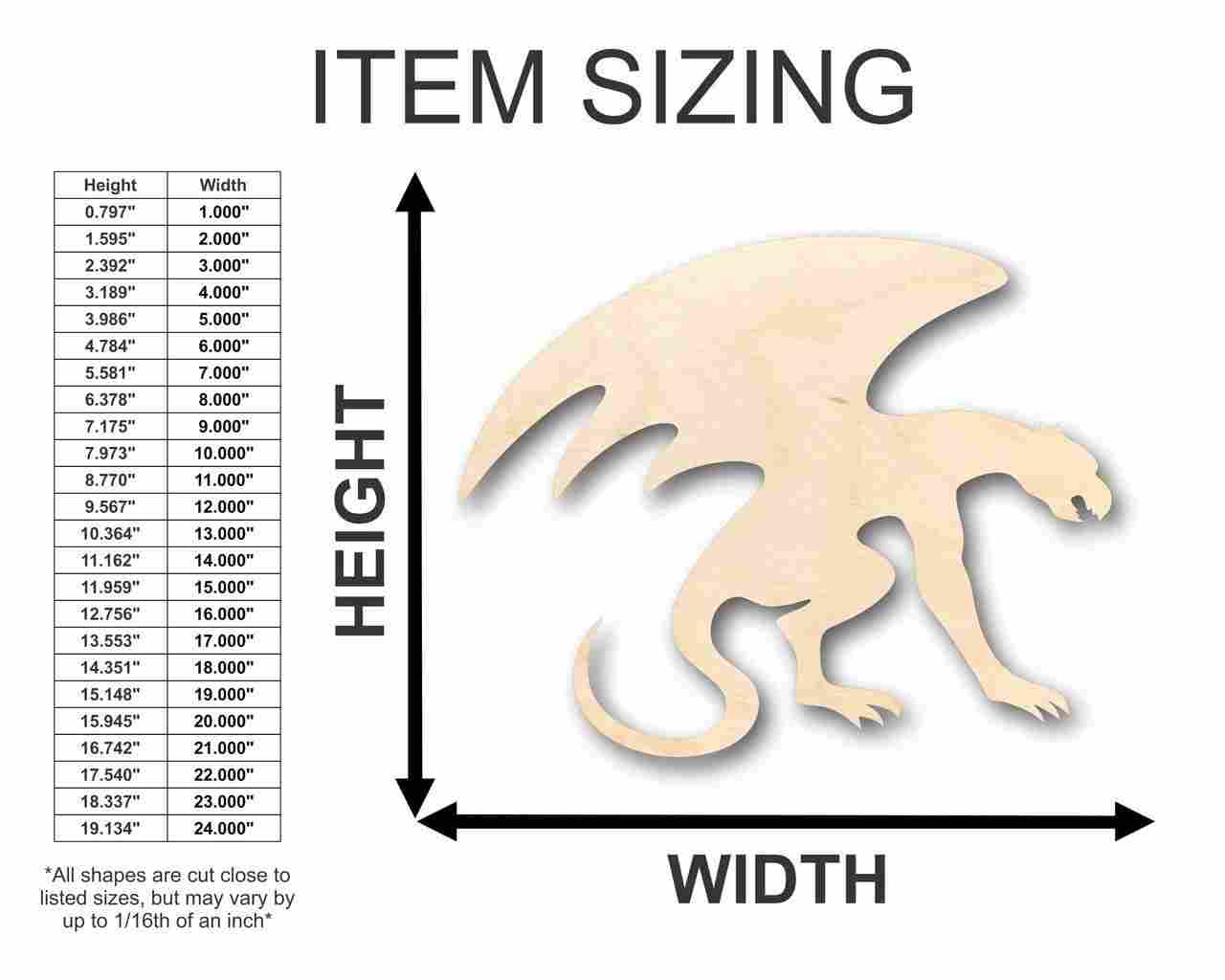 Unfinished Wood Gargoyle Shape - Architecture - Mythical Creature - Craft - up to 46" DIY - Image 2