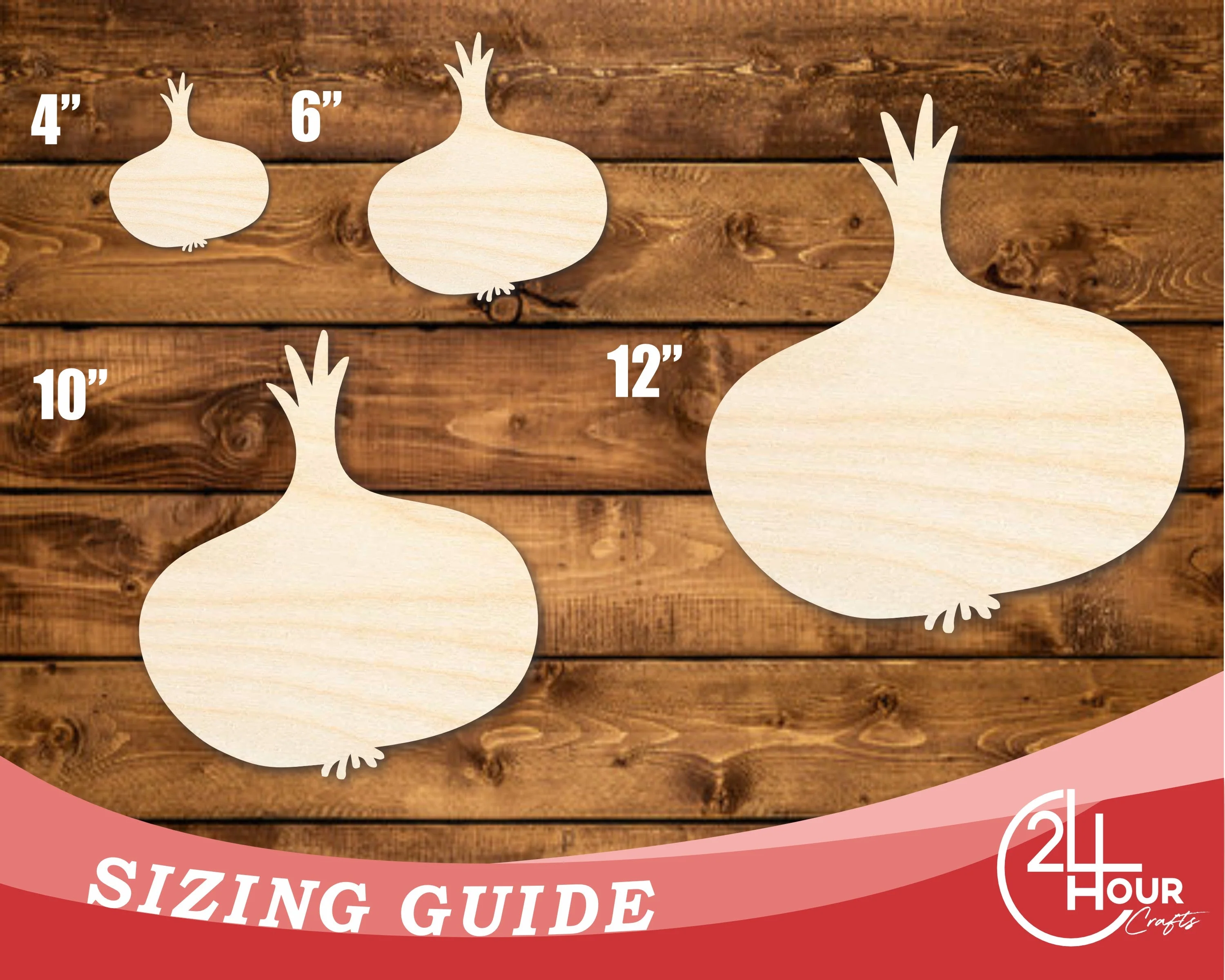 Unfinished Wood Garlic Shape | DIY Craft Cutout | up to 46" DIY - Image 3