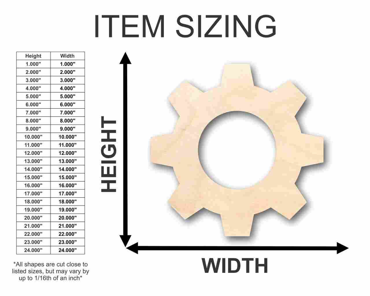Unfinished Wood Gear Shape - Steampunk Wedding DIY - Craft - up to 46" DIY - Image 2