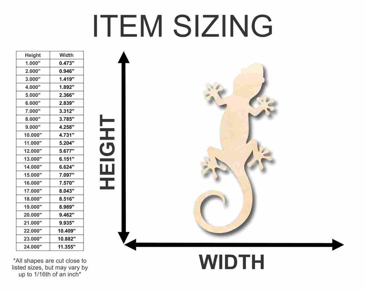 Unfinished Wood Gecko Shape - Animal - Craft - up to 46" DIY - Image 2
