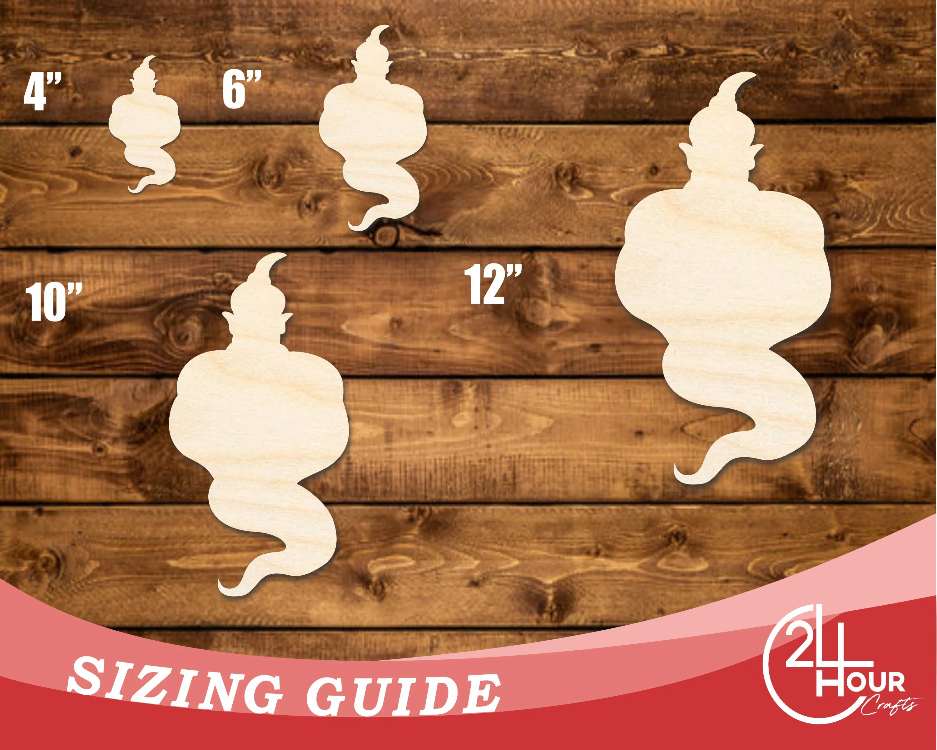 Unfinished Wood Genie Shape | DIY Craft Cutout | up to 46" DIY - Image 3