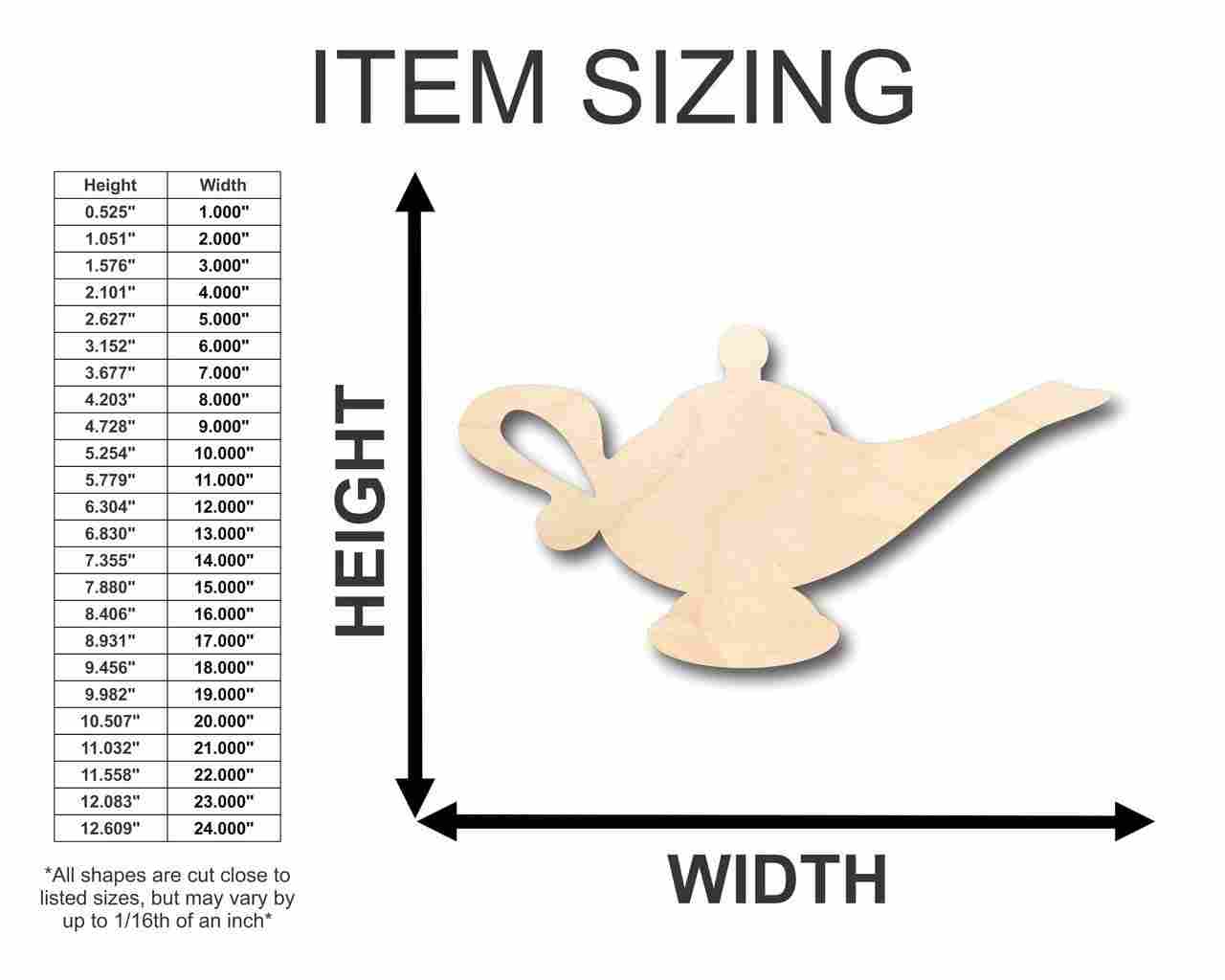 Unfinished Wood Genie's Lamp Shape - Craft - up to 46" DIY - Image 2
