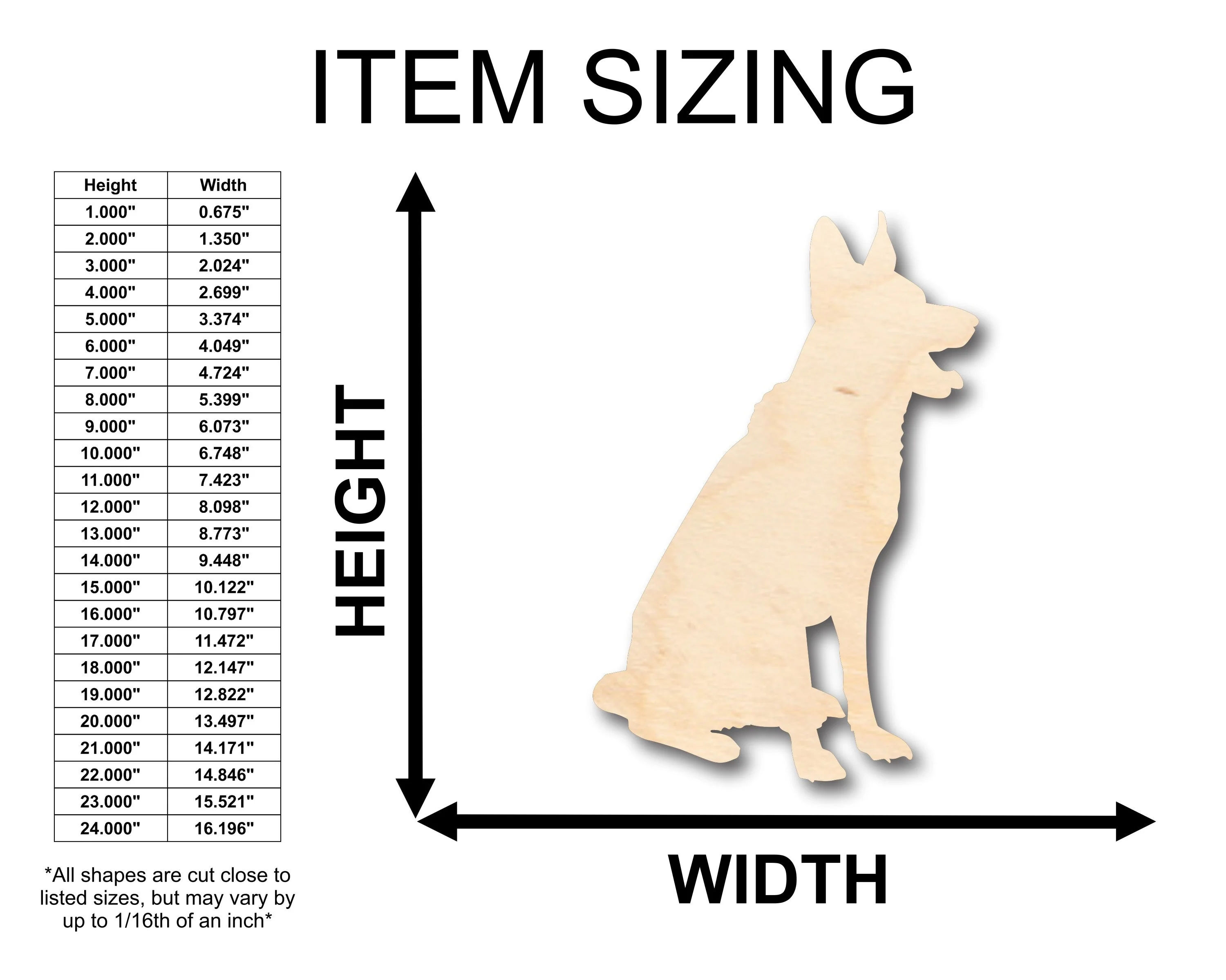 Unfinished Wood German Shepard Dog Shape - Craft - up to 46" DIY - Image 2