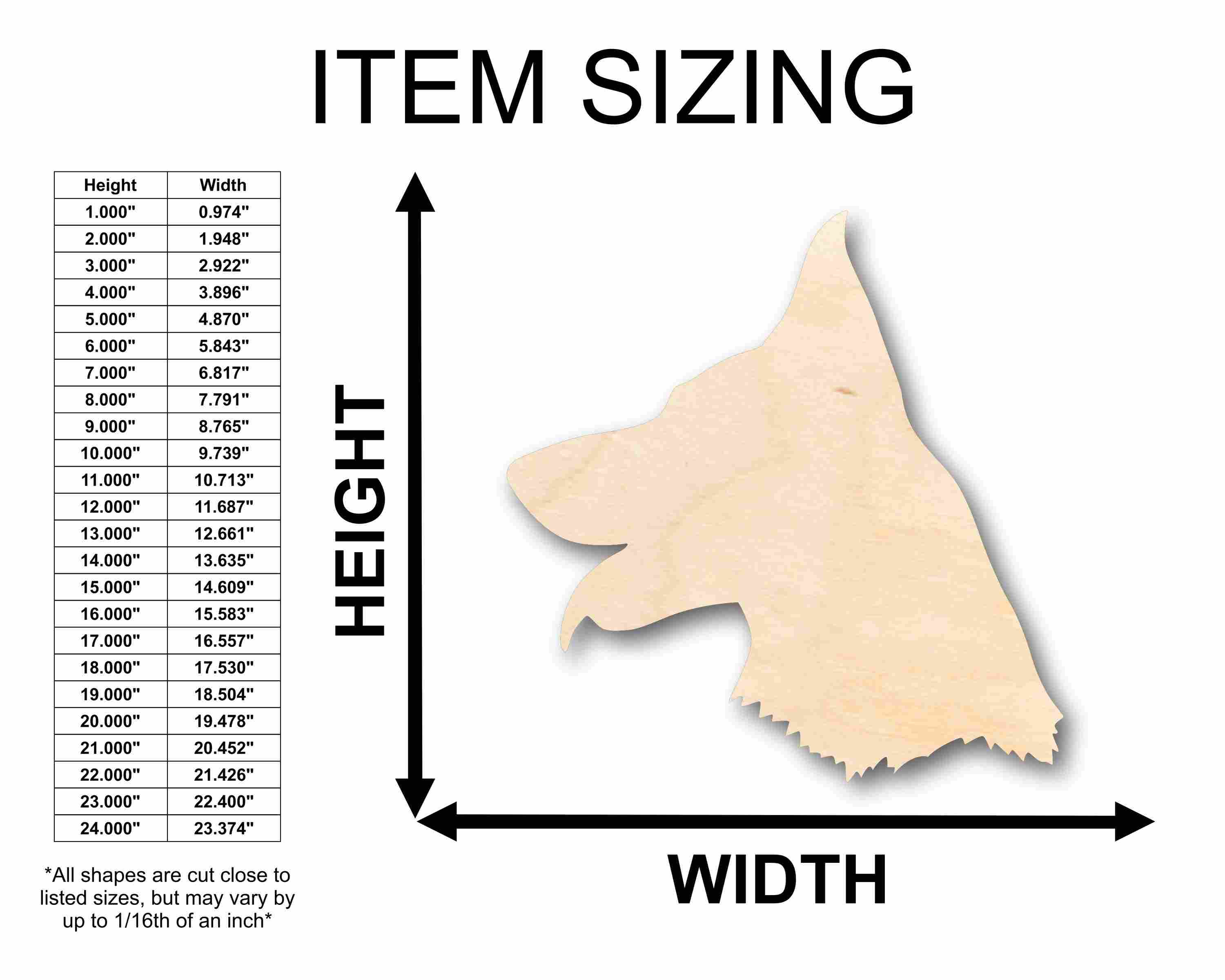 Unfinished Wood German Shepard Dog Silhouette - Craft- up to 46" DIY - Image 2