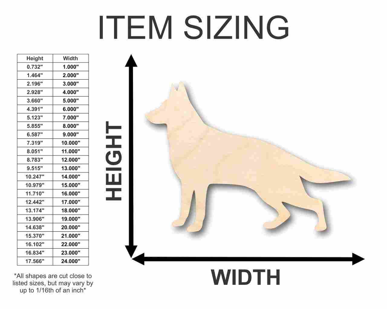 Unfinished Wood German Shepherd Dog Shape - Animal - Pet - Craft - up to 46" DIY - Image 4