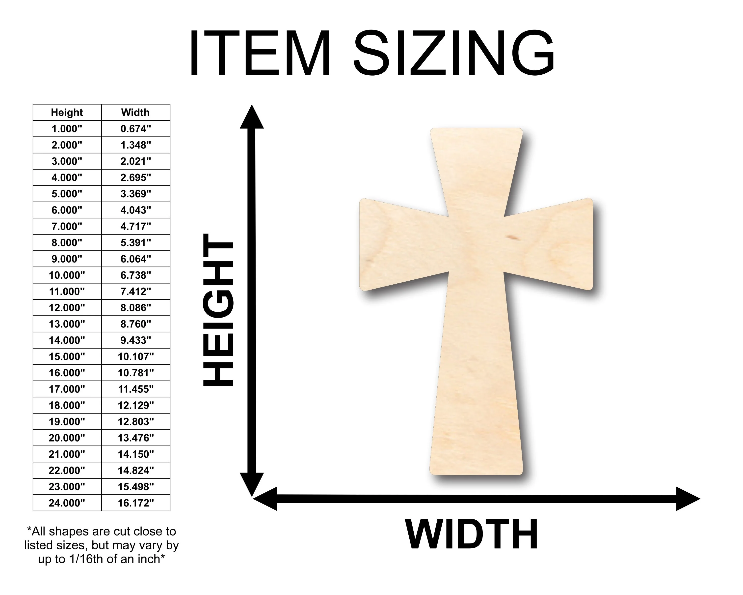 Unfinished Wood Germanic Cross Shape - Craft - up to 46" DIY - Image 2