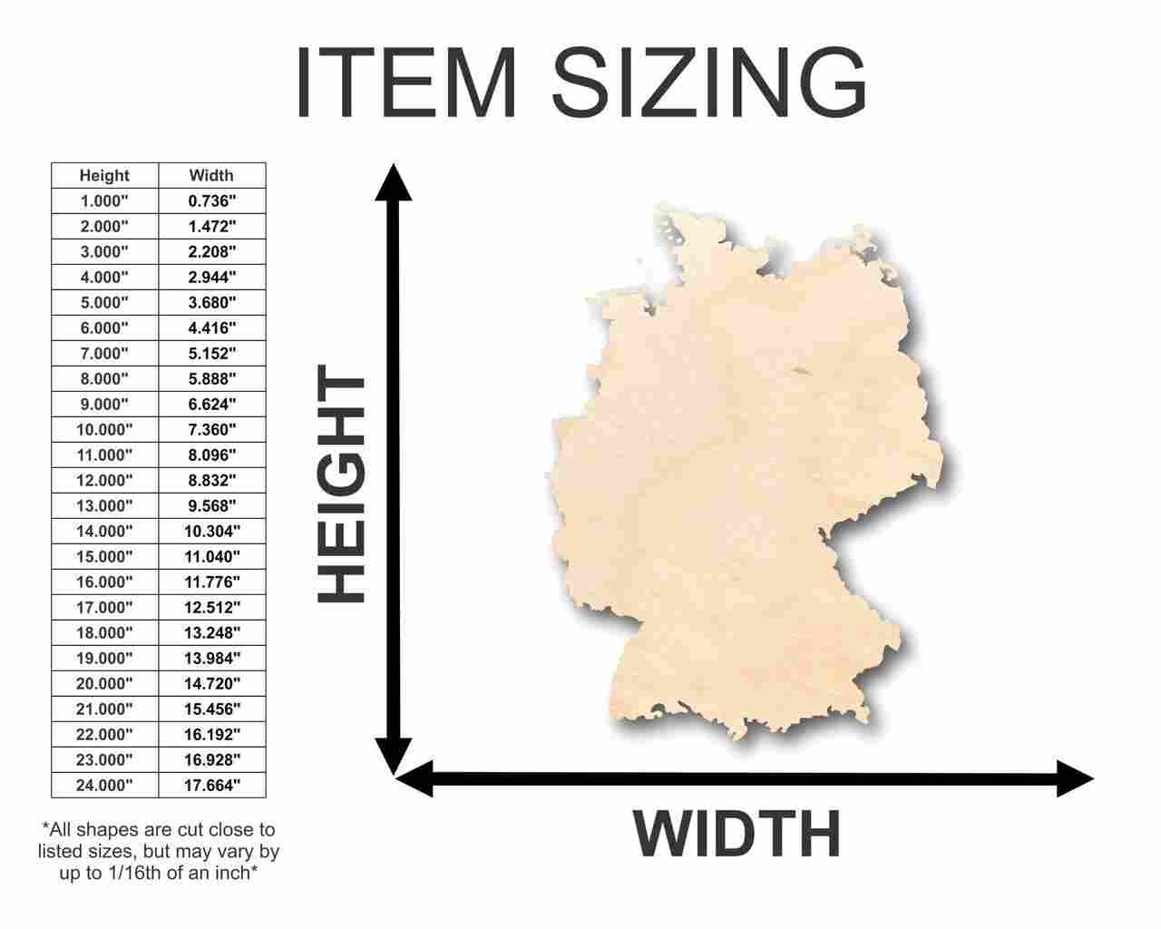 Unfinished Wood Germany Shape - Country - Craft - up to 46" DIY - Image 2