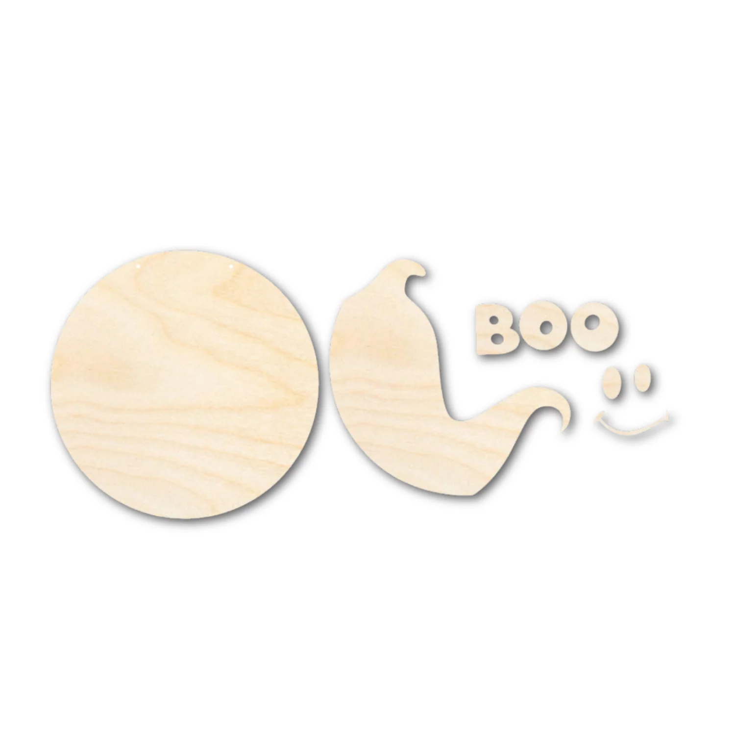 Unfinished Wood Ghost Boo Door Sign Kit | Wood Craft Cutouts | 1/4" Thick | - Image 3