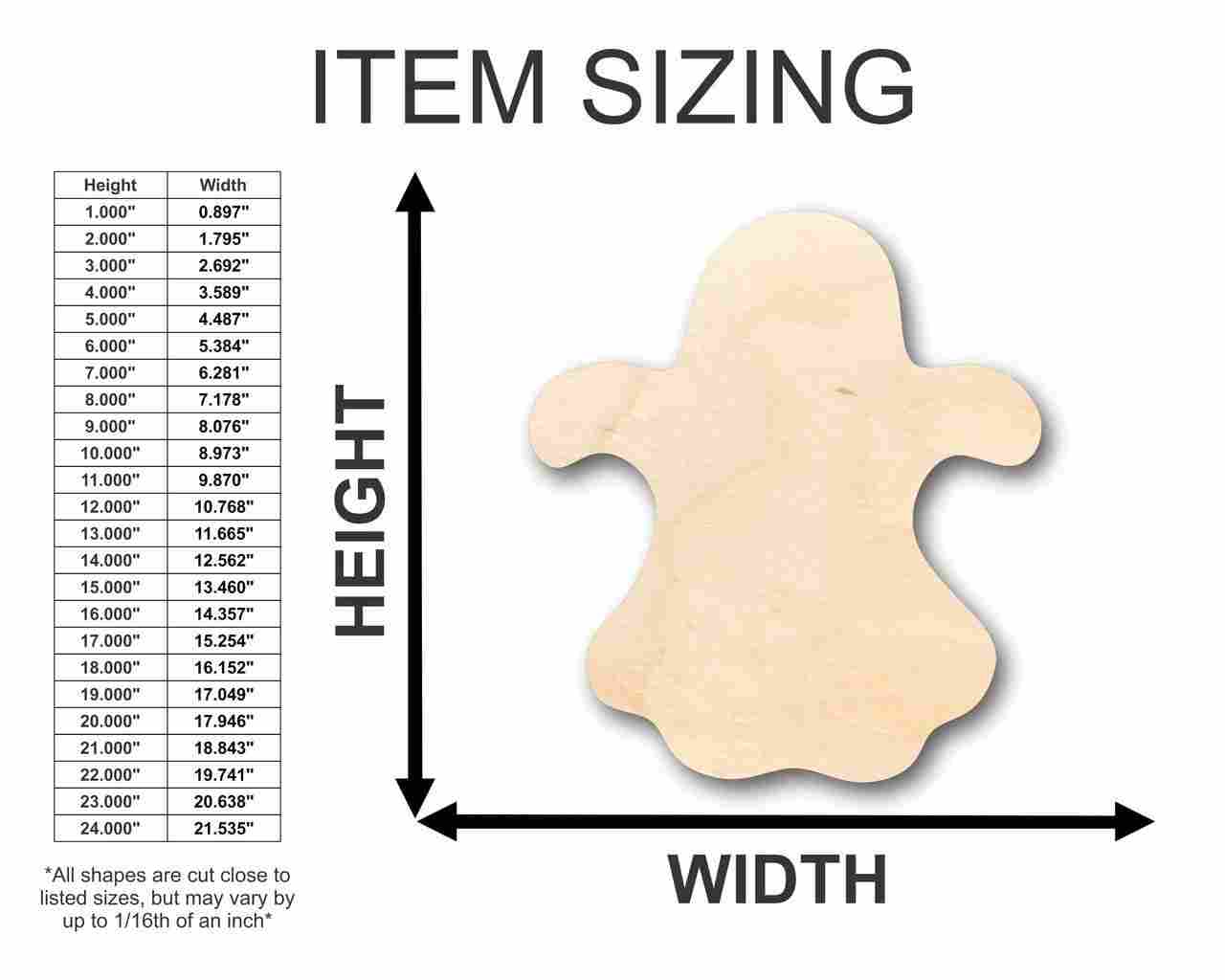 Unfinished Wood Ghost Shape - Halloween - Craft - up to 46" DIY - Image 2