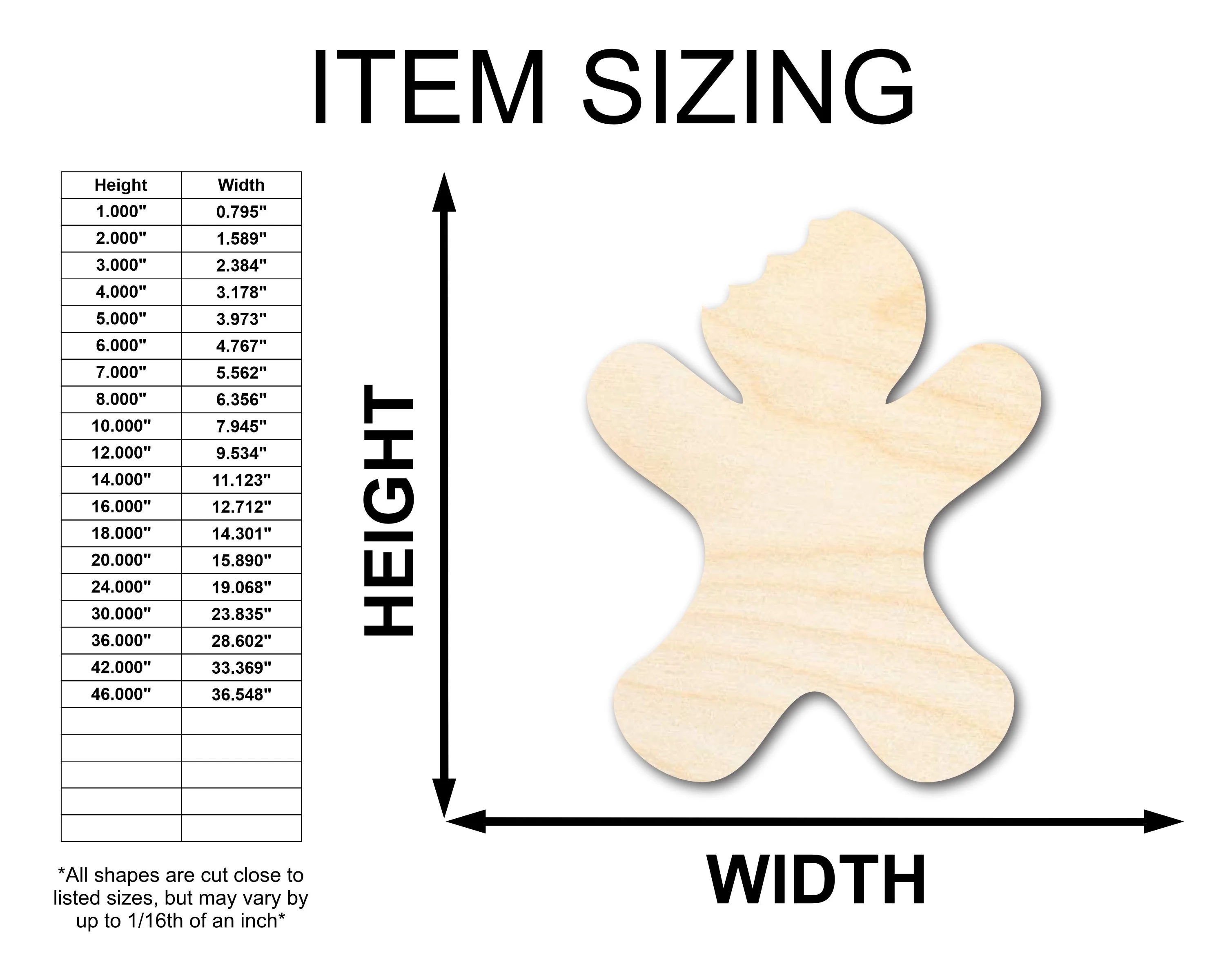 Unfinished Wood Gingerbread Bite Shape - Craft - up to 46" - Image 2