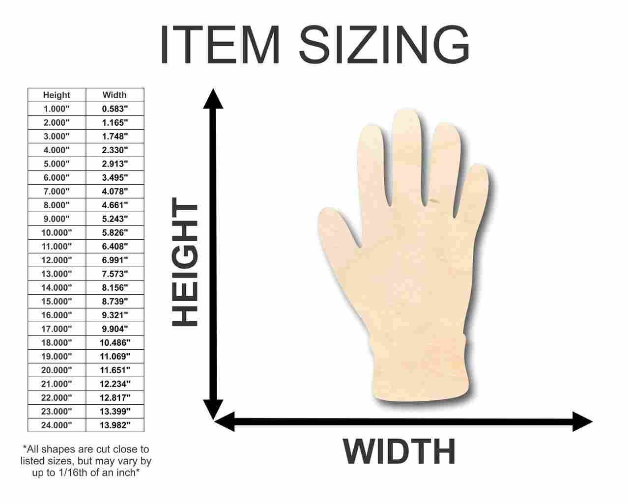 Unfinished Wood Gloves Shape - Winter - Work - Craft - up to 46" DIY - Image 2
