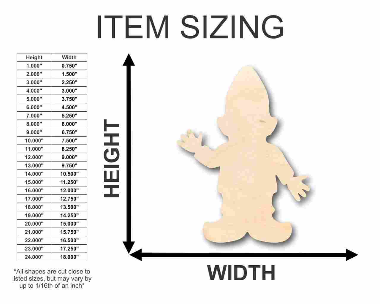Unfinished Wood Gnome Shape - Garden - Mythical - Craft - up to 46" DIY - Image 2