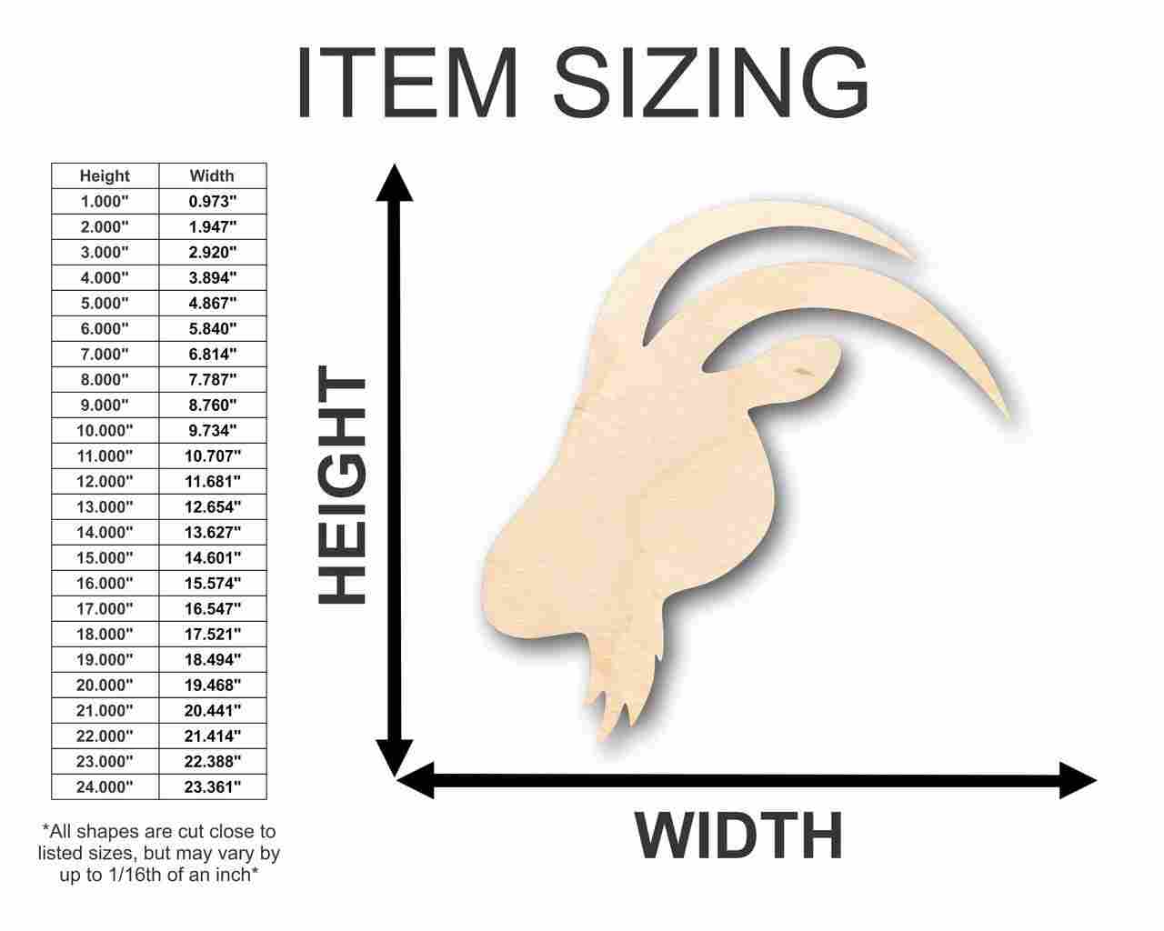 Unfinished Wood Goat Head Shape - Farm Animal - Craft - up to 46" DIY - Image 2
