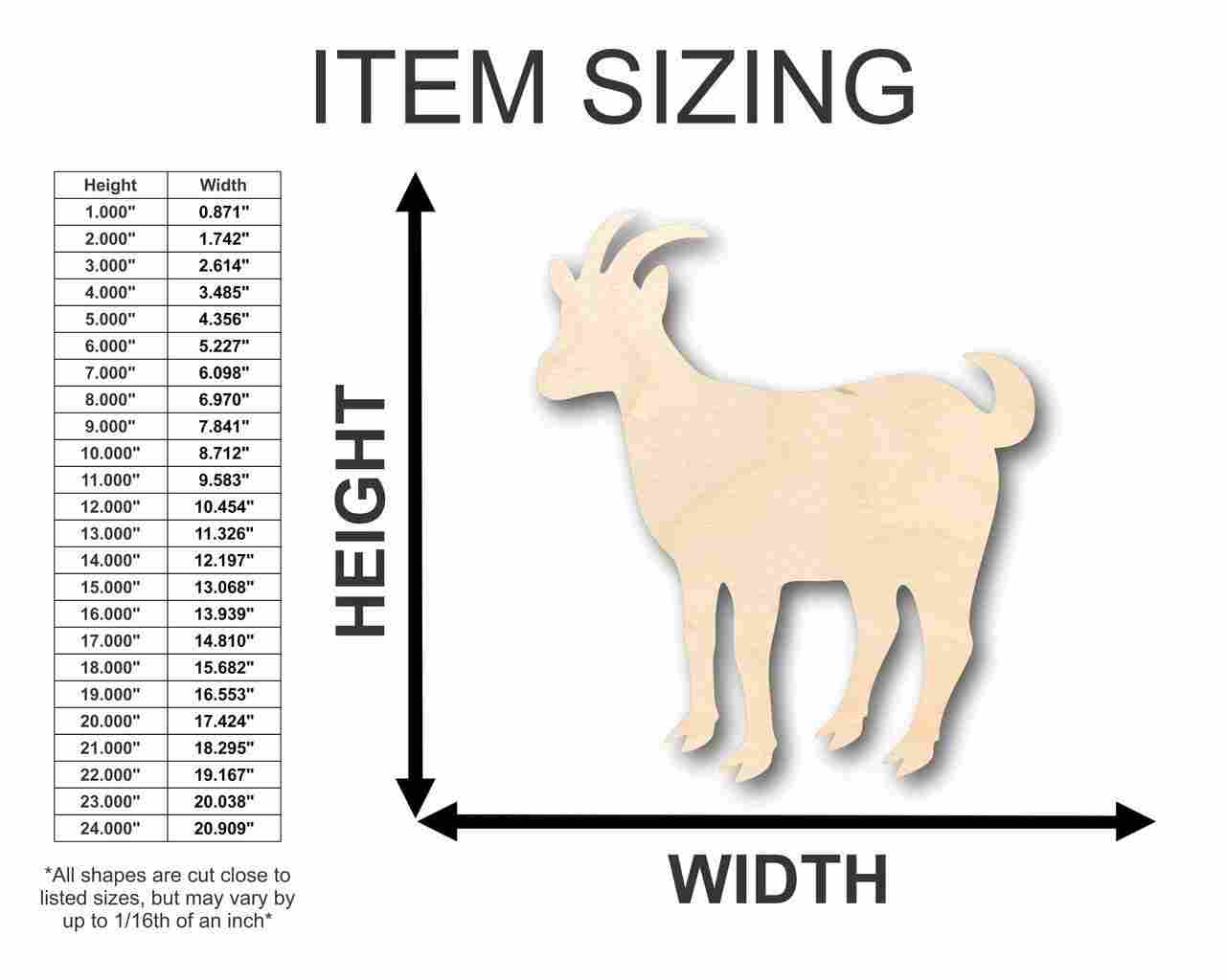 Unfinished Wood Goat Shape - Farm Animal - Craft - up to 46" DIY - Image 2