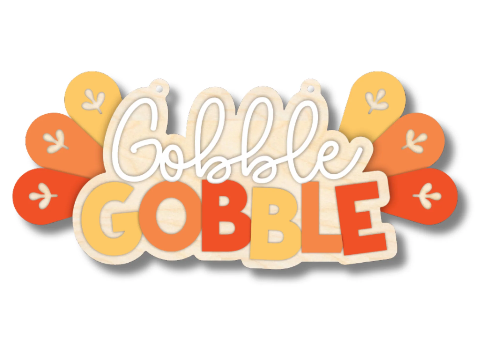 Unfinished Wood Gobble Gobble Door Sign Kit | Wood Craft Cutouts | 1/4" Thick | - Image 2