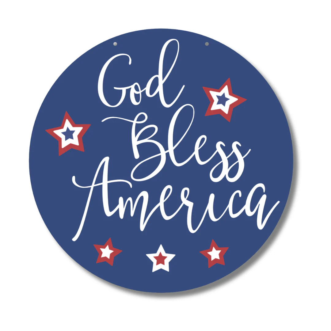 Unfinished Wood God Bless America Door Sign Kit | Wood Craft Cutouts | 1/4" Thick | - Image 2