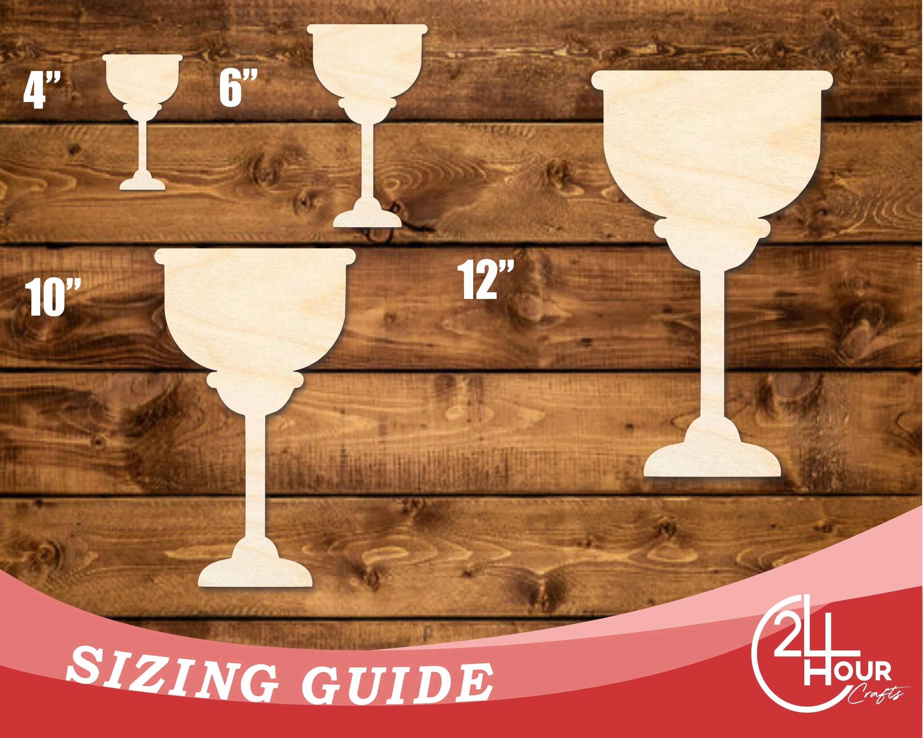 Unfinished Wood Golden Cup Shape | DIY Craft Cutout | up to 46" DIY - Image 3