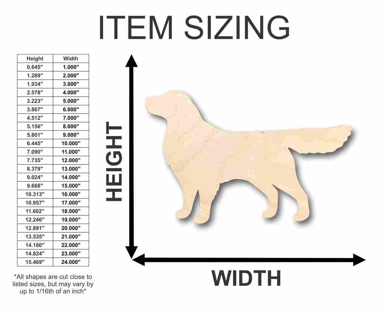 Unfinished Wood Golden Retriever Dog Shape - Animal - Pet - Craft - up to 46" DIY - Image 2