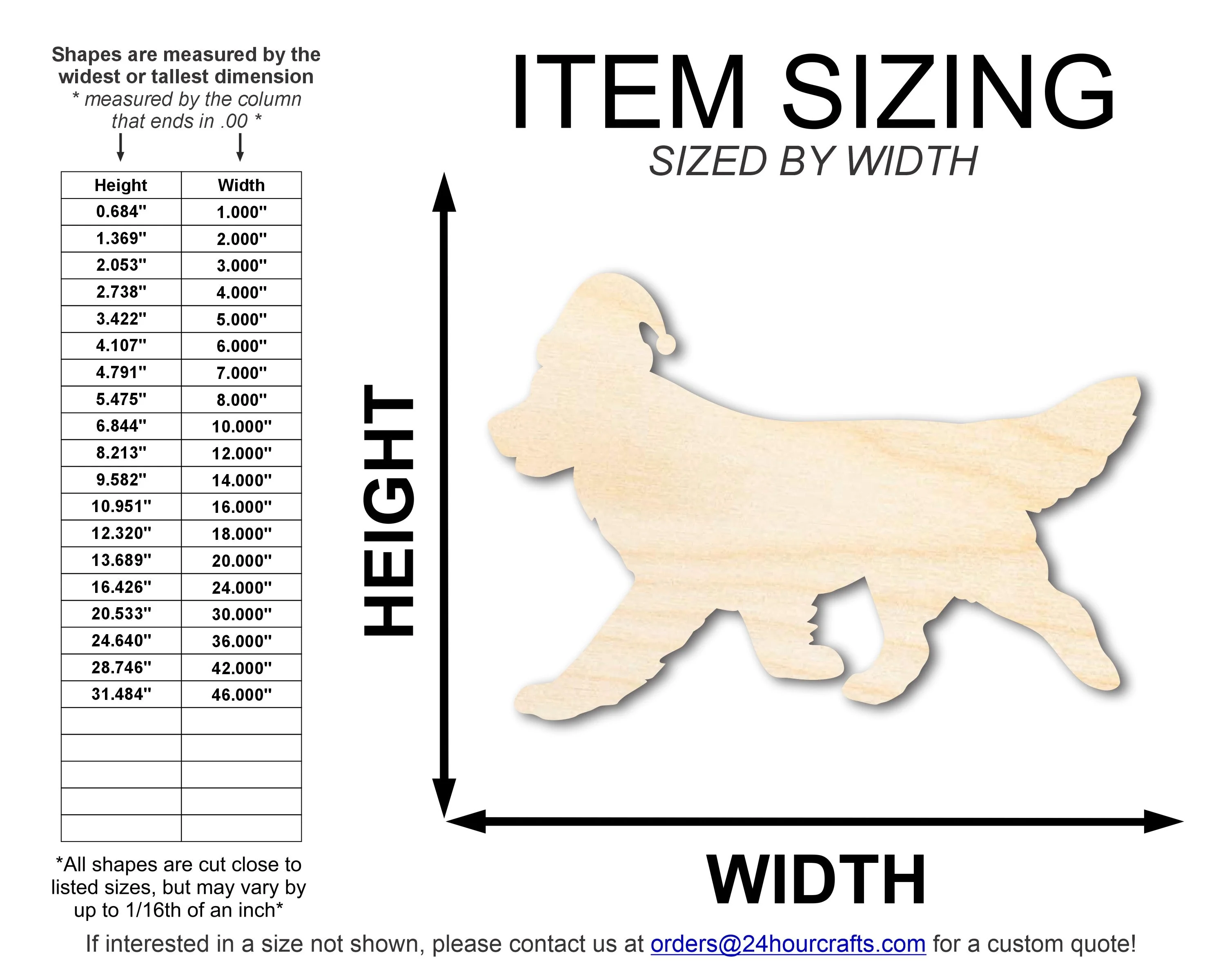 Unfinished Wood Golden Retriever With Santa Hat Shape | DIY Craft Cutout | up to 46" DIY - Image 2