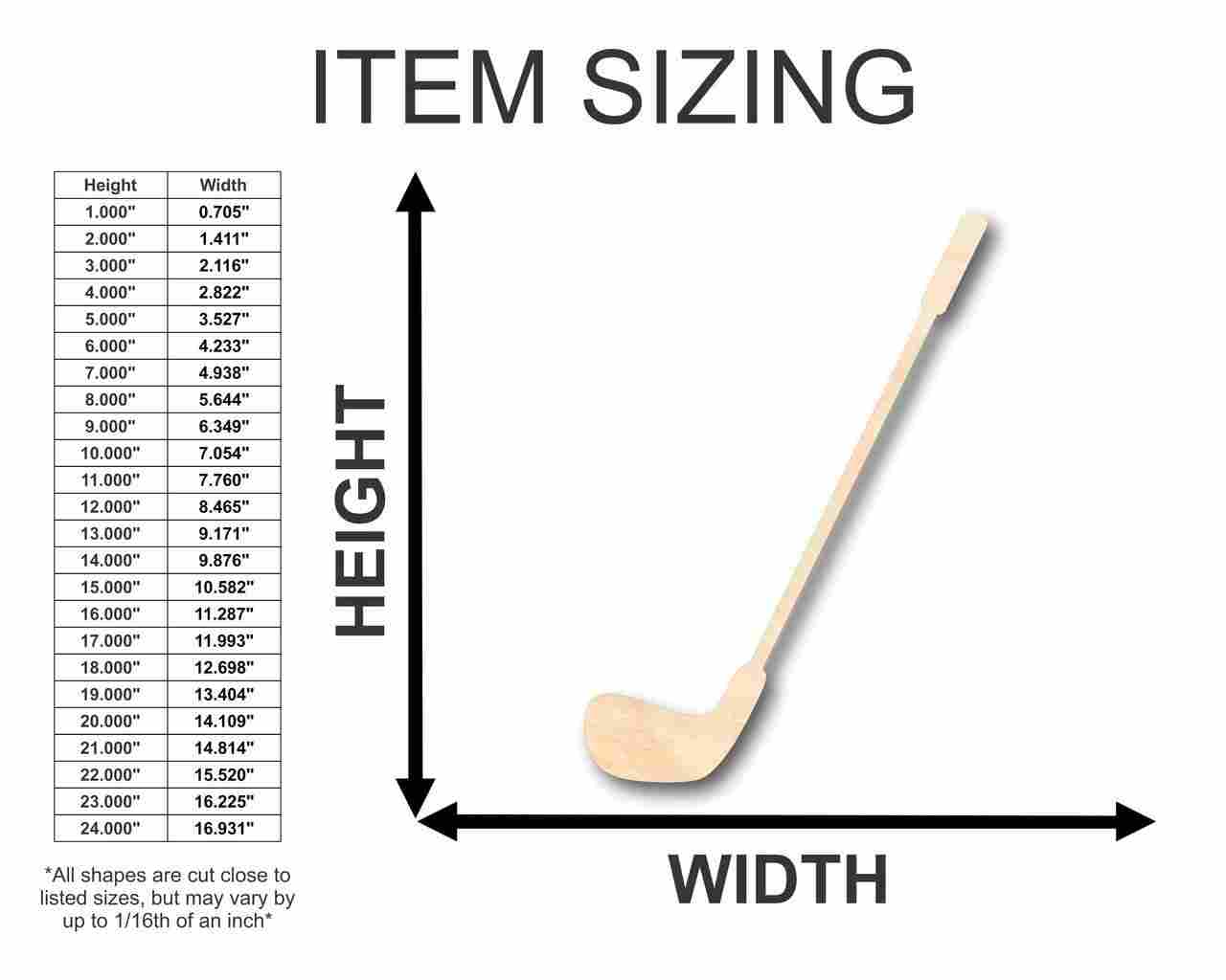 Unfinished Wood Golf Club Shape - Sporting - Craft - up to 46" DIY - Image 2