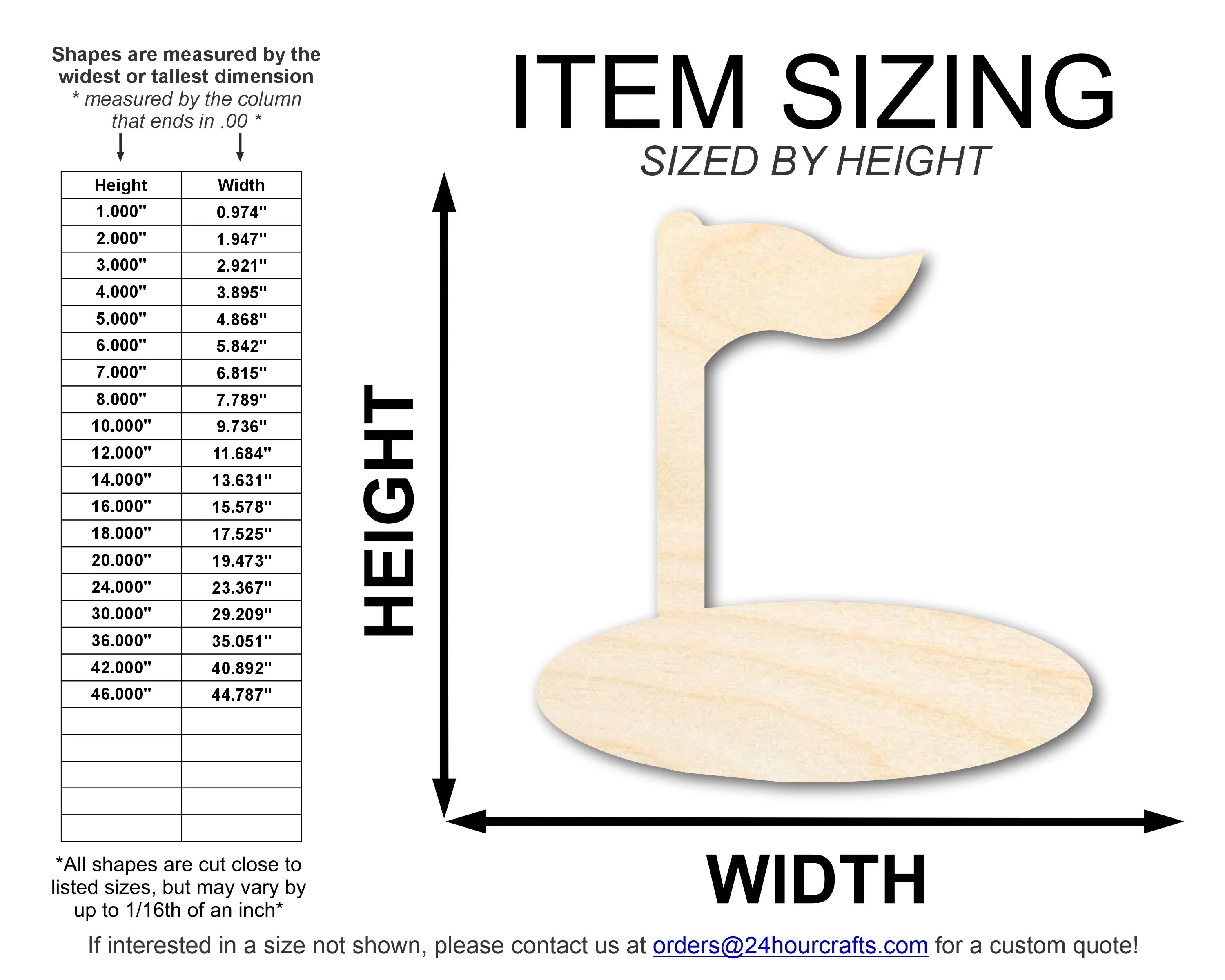 Unfinished Wood Golf Hole Shape | DIY Craft Cutout | up to 46" DIY - Image 2