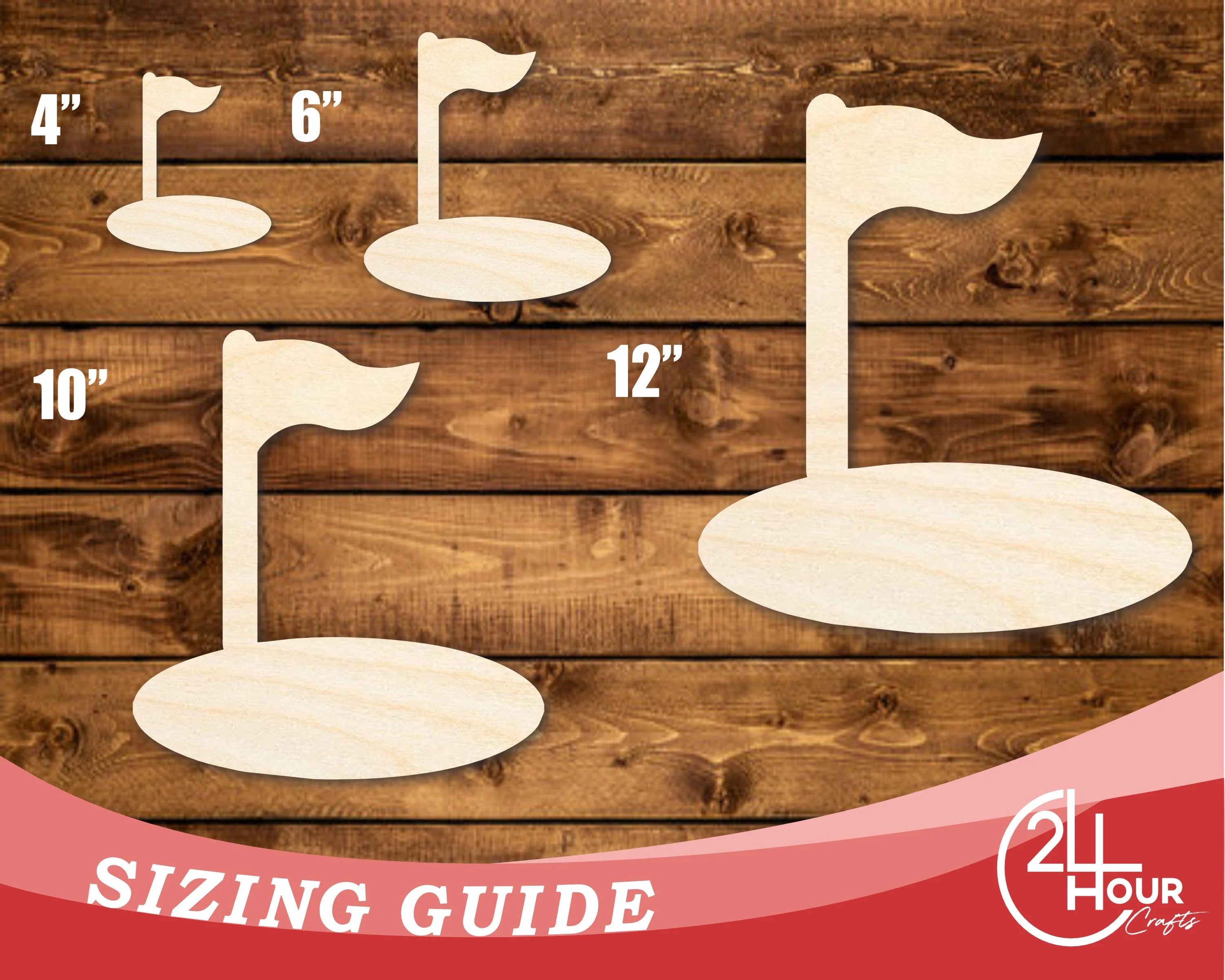Unfinished Wood Golf Hole Shape | DIY Craft Cutout | up to 46" DIY - Image 3
