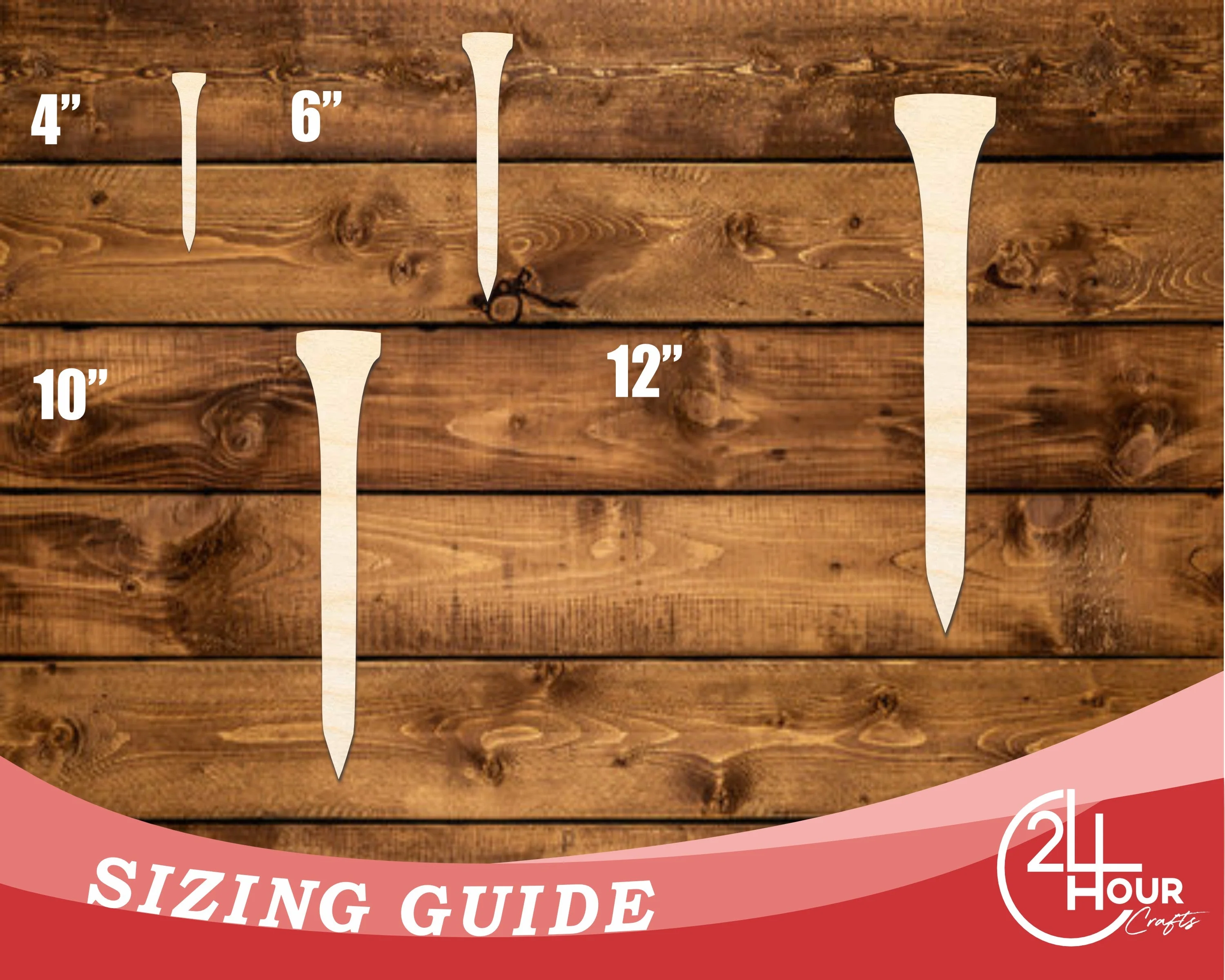 Unfinished Wood Golf Tee Shape | DIY Craft Cutout | up to 46" DIY - Image 3