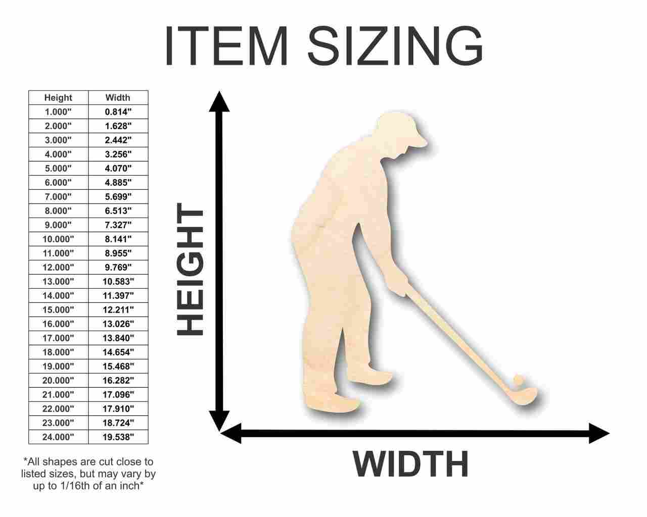 Unfinished Wood Golfer Shape - Sporting - Craft - up to 46" DIY - Image 2