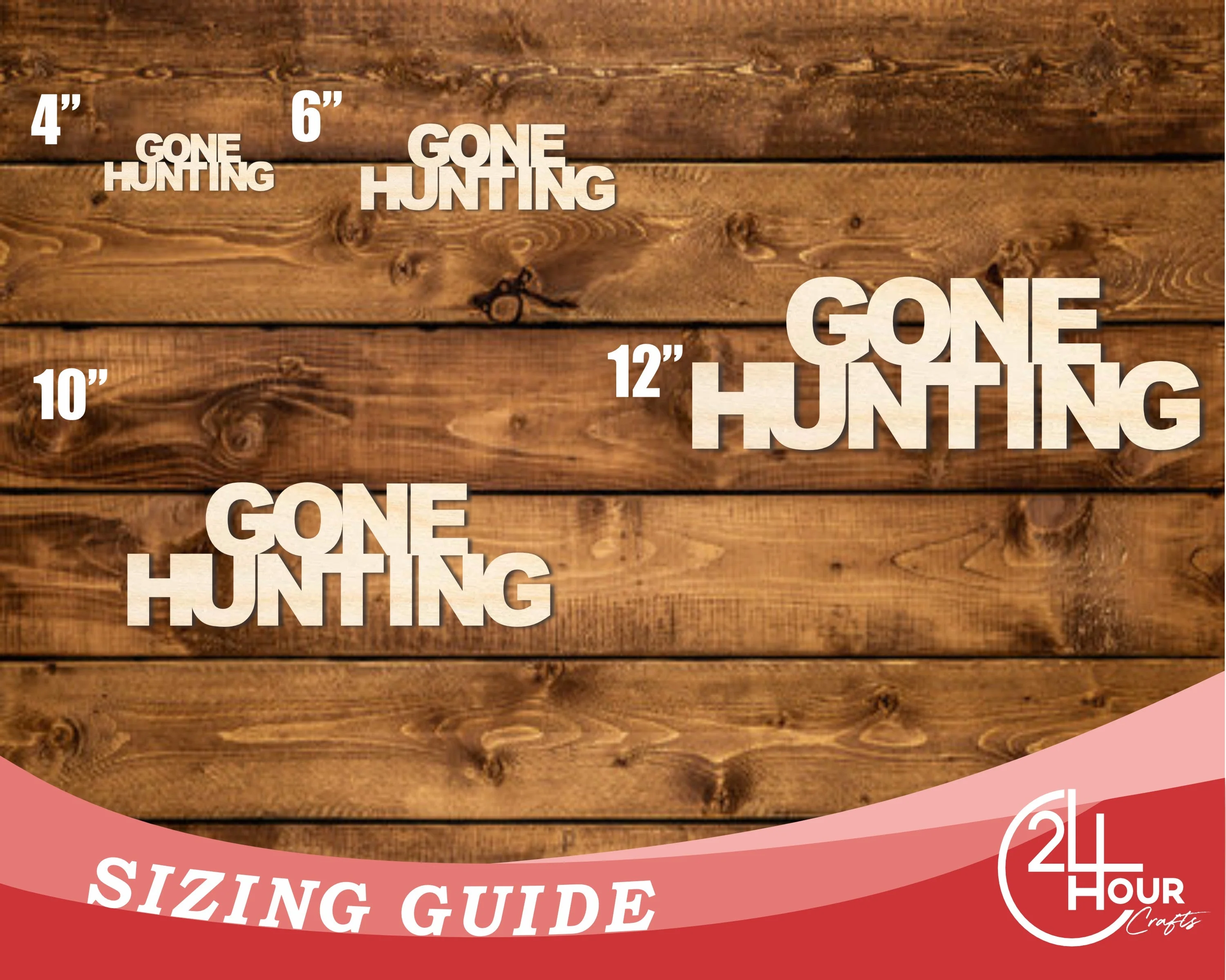 Unfinished Wood Gone Hunting Cutout | DIY Craft Cutout | up to 46" DIY - Image 3