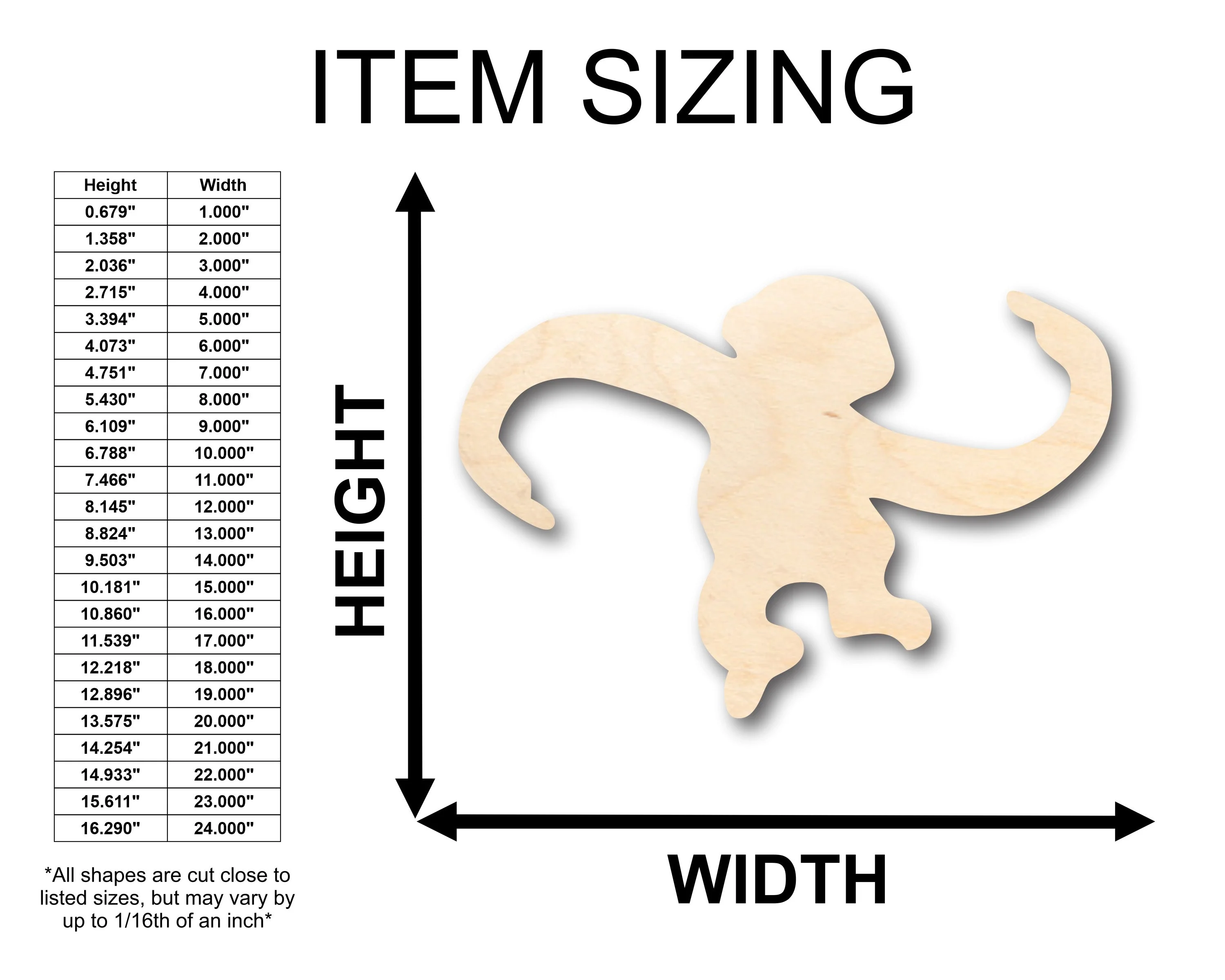 Unfinished Wood Goofy Monkey Shape - Craft - up to 46" DIY - Image 2