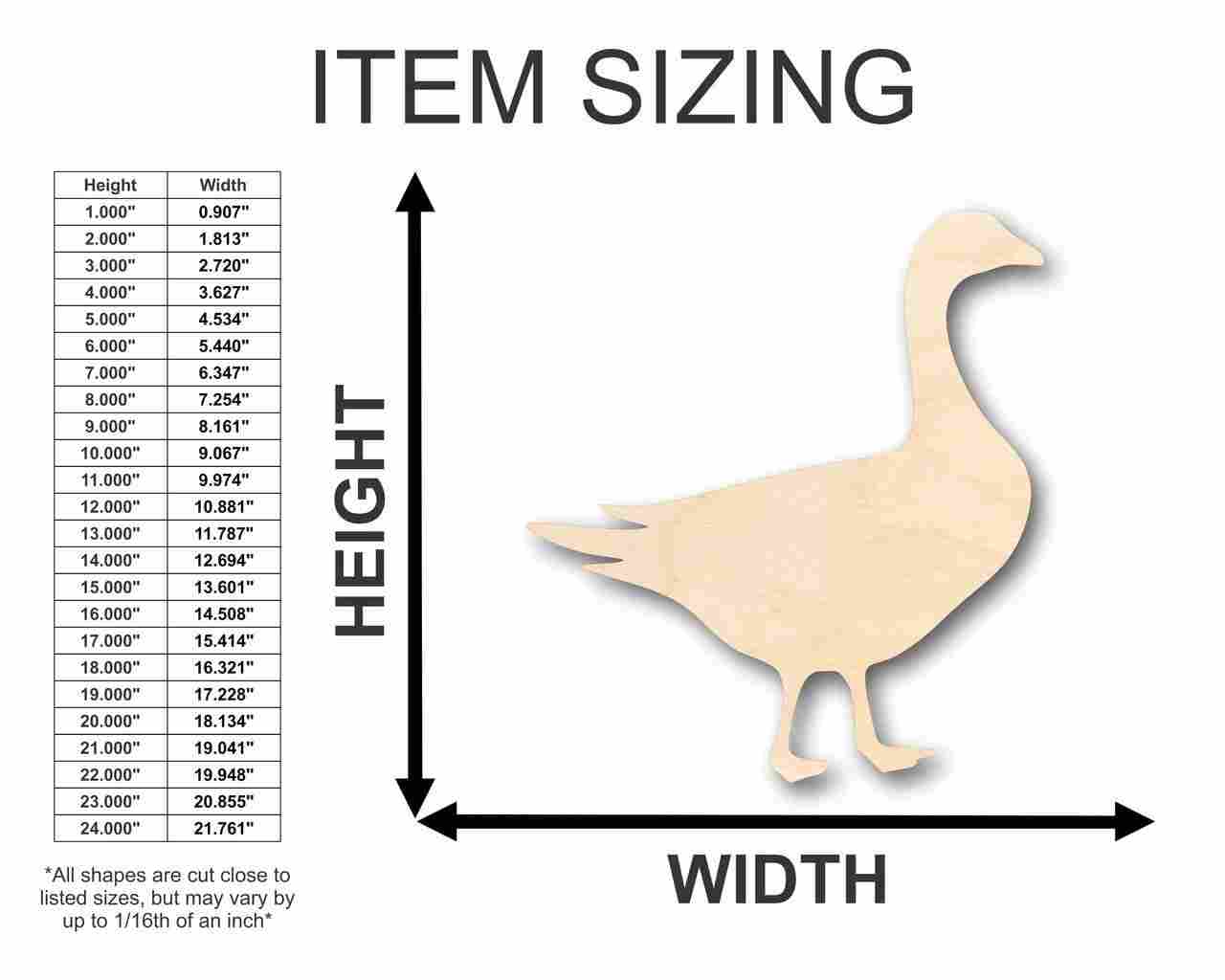 Unfinished Wood Goose Shape - Animal - Wildlife - Craft - up to 46" DIY - Image 2