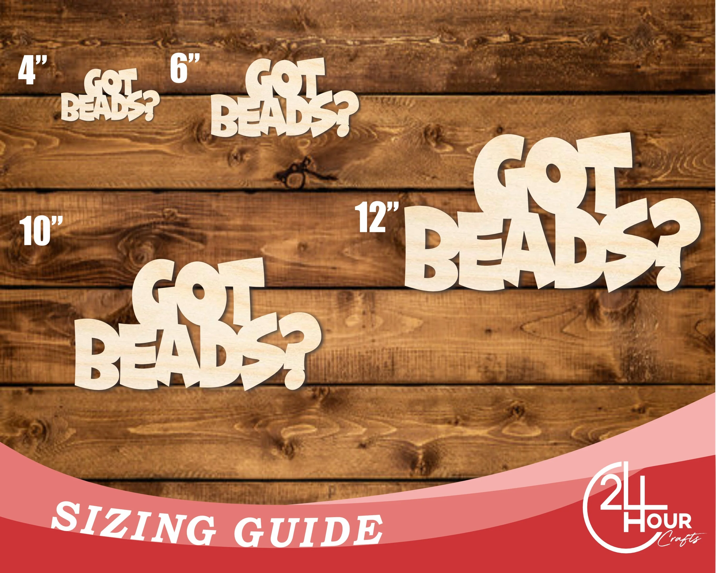 Unfinished Wood Got Beads? Shape | DIY Craft Cutout | up to 46" DIY - Image 3