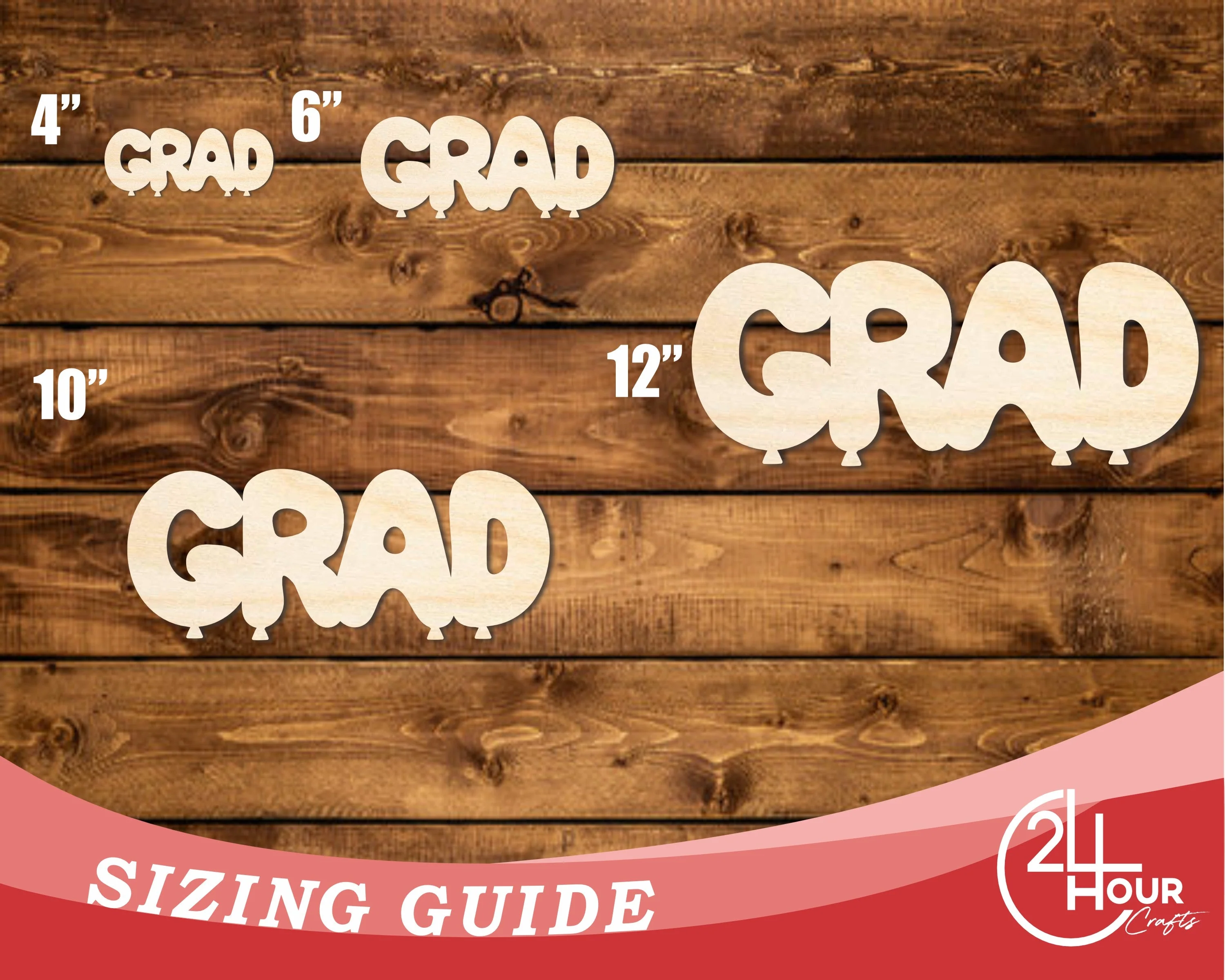 Unfinished Wood Grad Balloons Shape | DIY Craft Cutout | up to 46" DIY - Image 3