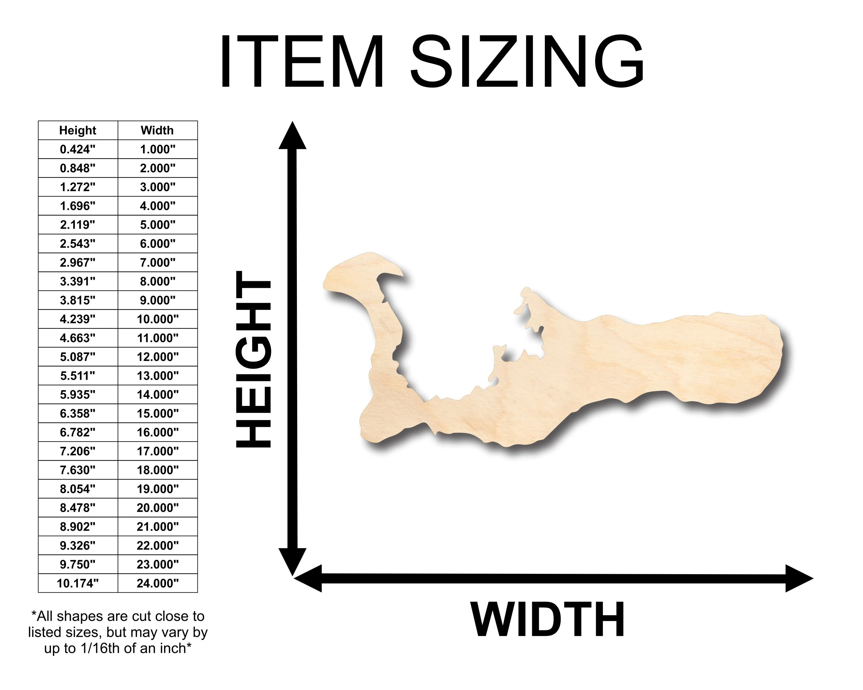 Unfinished Wood Grand Cayman Islands Shape - Craft - up to 46" DIY - Image 2