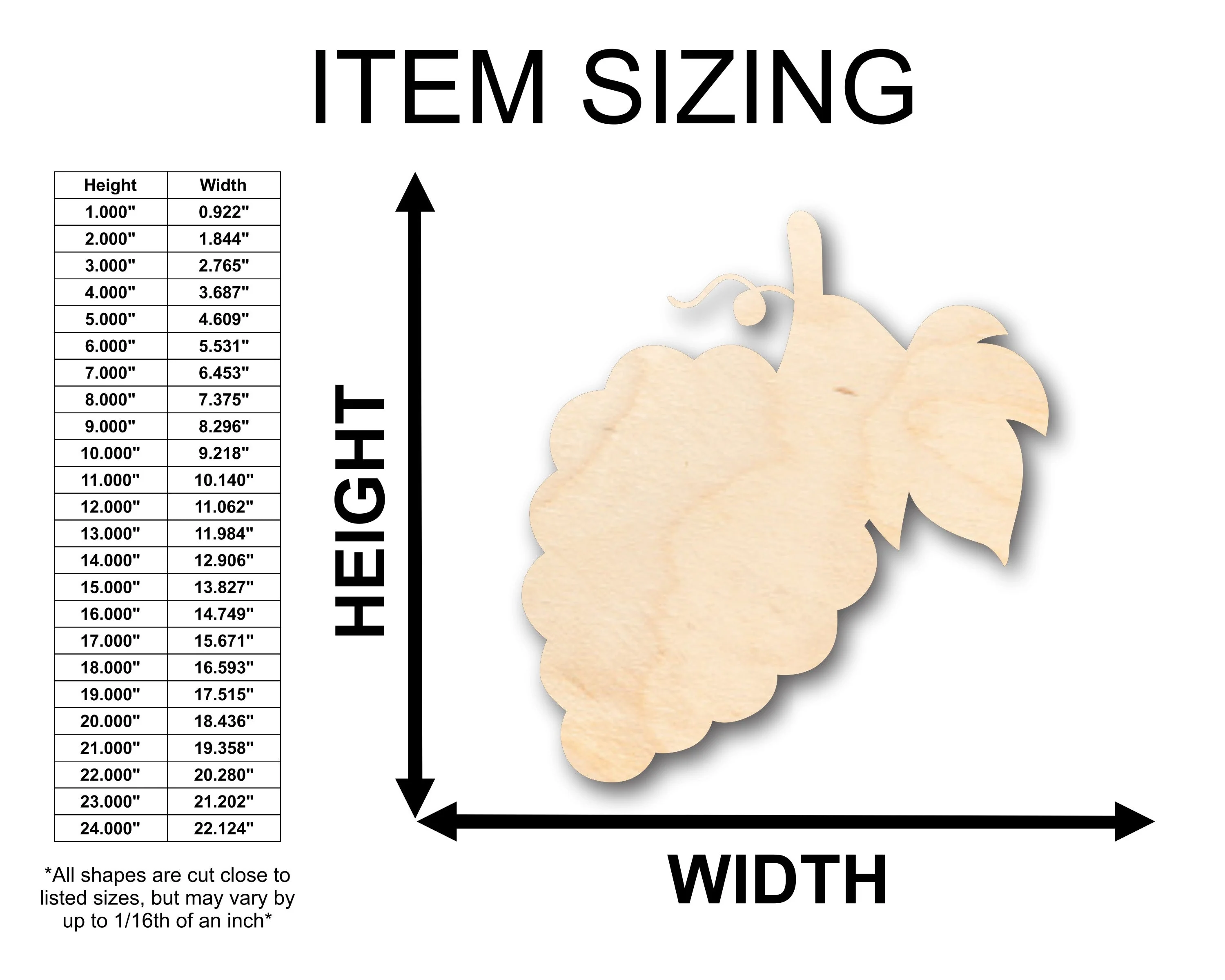 Unfinished Wood Grapes Bunch Garden Shape - Craft - up to 46" DIY - Image 2