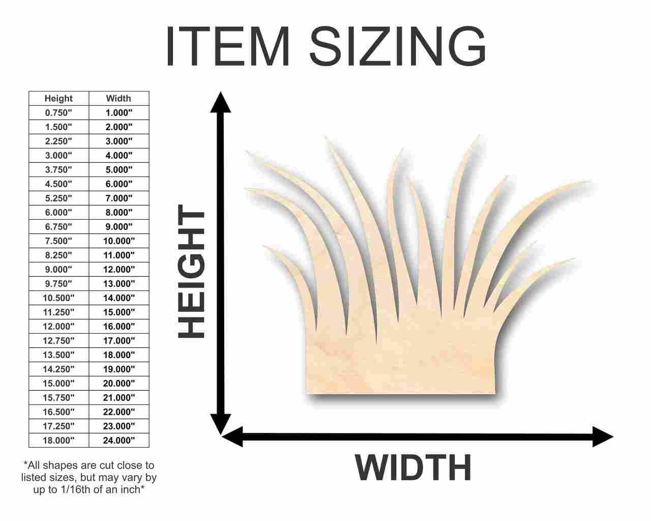 Unfinished Wood Grass Shape - Plants - Craft - up to 46" DIY - Image 2